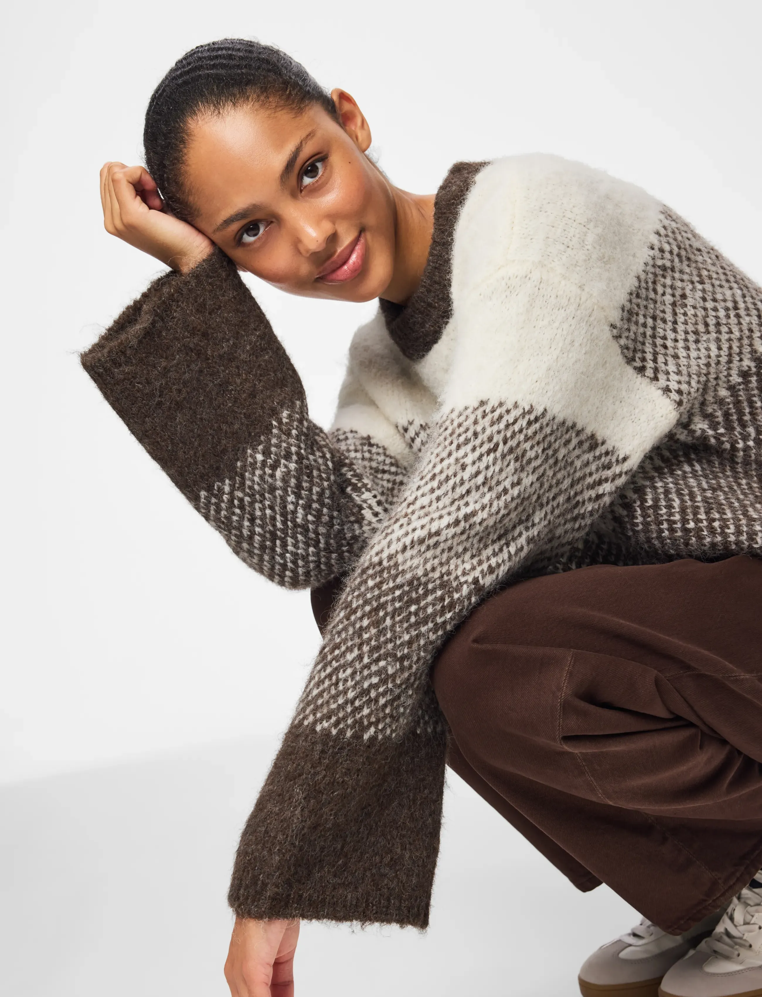 Pieces - PCALAYNA LS O-NECK KNIT BC - stickade tröjor - coffee quartz - 3
