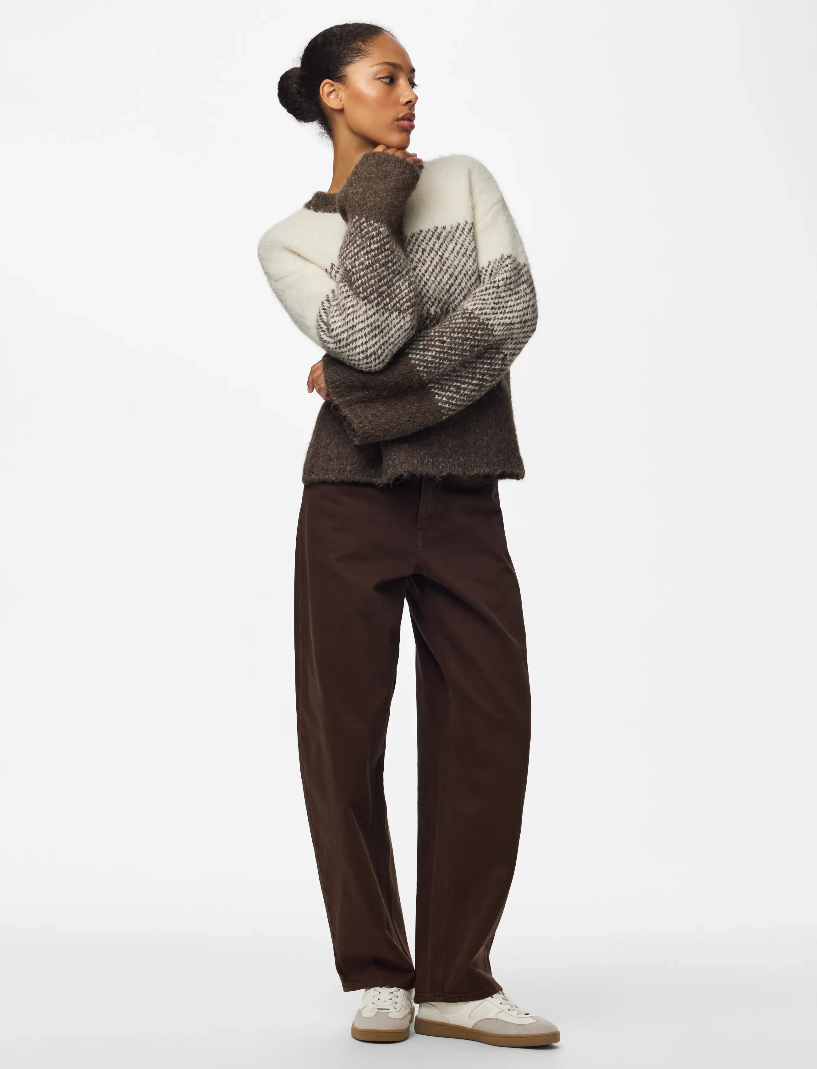 Pieces - PCALAYNA LS O-NECK KNIT BC - stickade tröjor - coffee quartz - 4