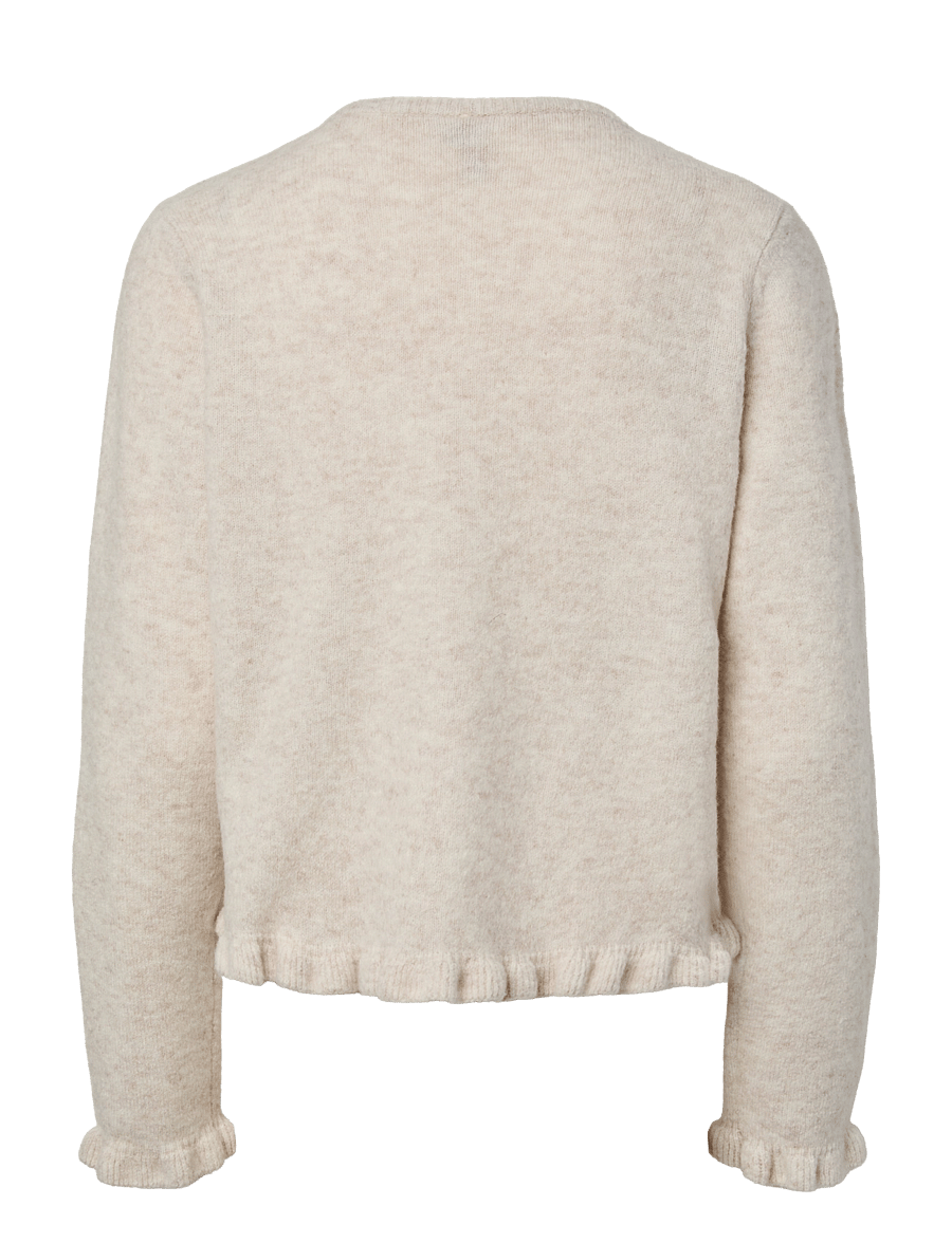 Pieces - PCAMOS LS O-NECK KNIT CARDIGAN PWP BC - cardigans - birch - 1