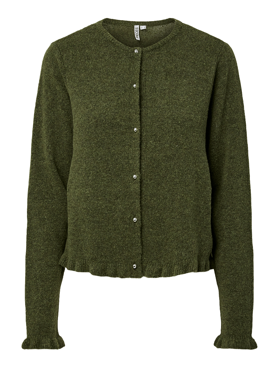 Pieces - PCAMOS LS O-NECK KNIT CARDIGAN PWP BC - koftor - sphagnum - 1