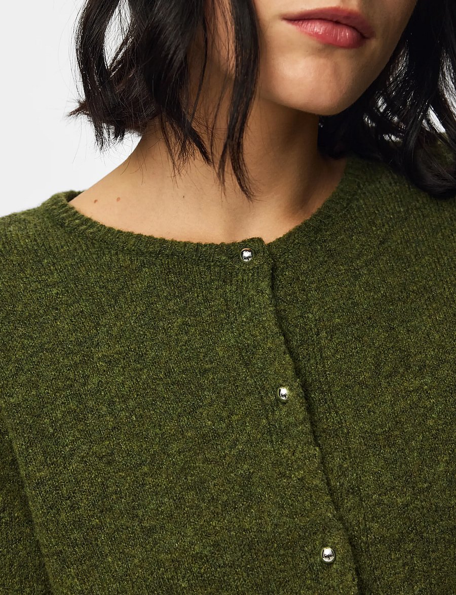 Pieces - PCAMOS LS O-NECK KNIT CARDIGAN PWP BC - koftor - sphagnum - 5
