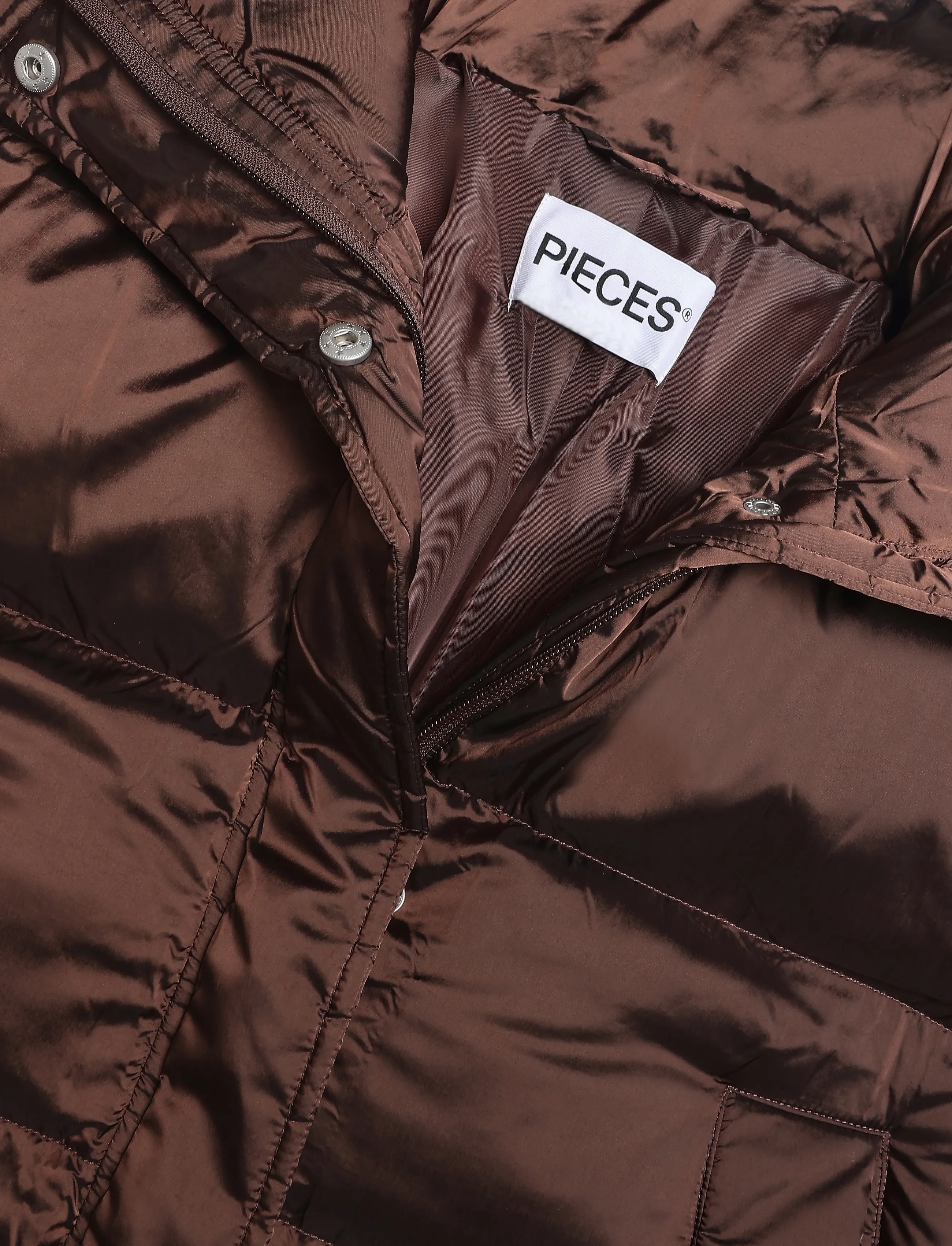 Pieces - PCASHLEY PUFFER JACKET BC - winter jackets - hot fudge - 2