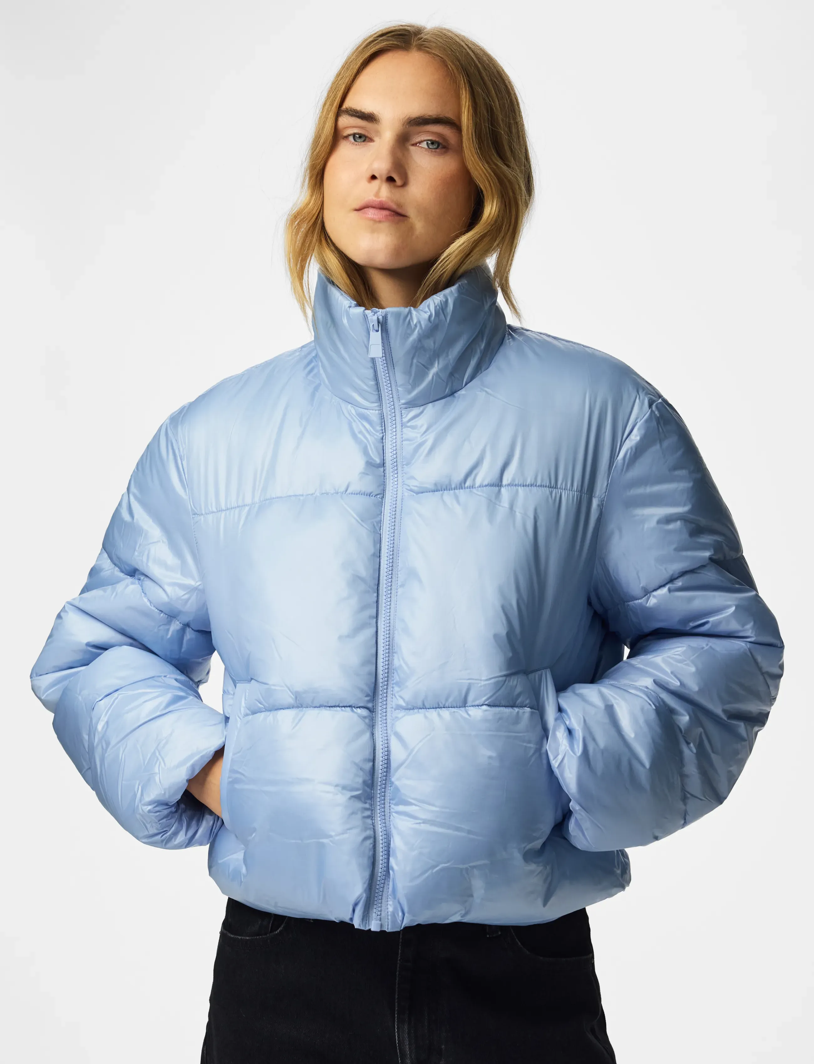 Pieces PCAMILIA SHORT PUFFER JACKET PWP - Daunenjacken - BRUNNERA BLUE / blue