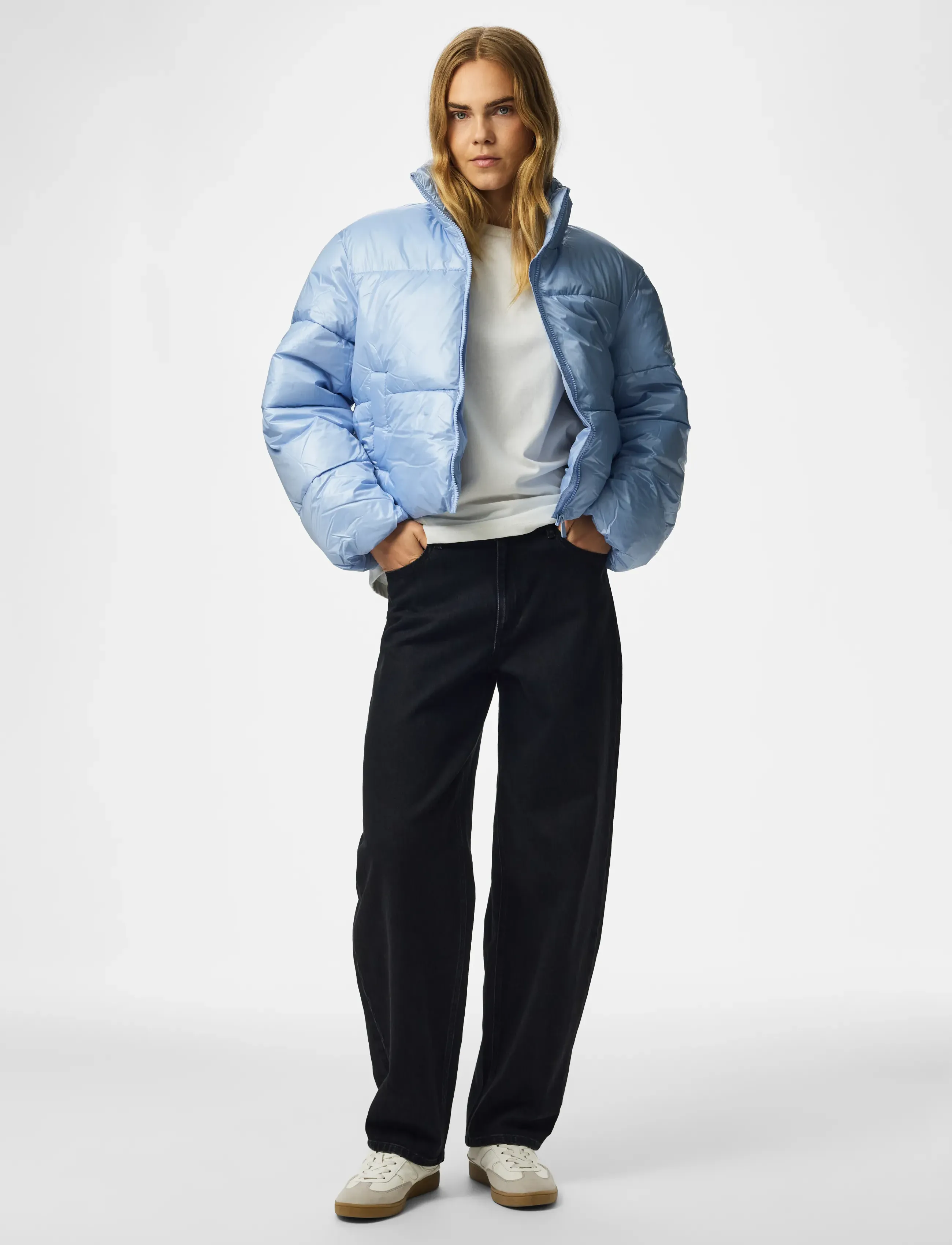 Pieces - PCAMILIA SHORT PUFFER JACKET PWP - brunnera blue - 4