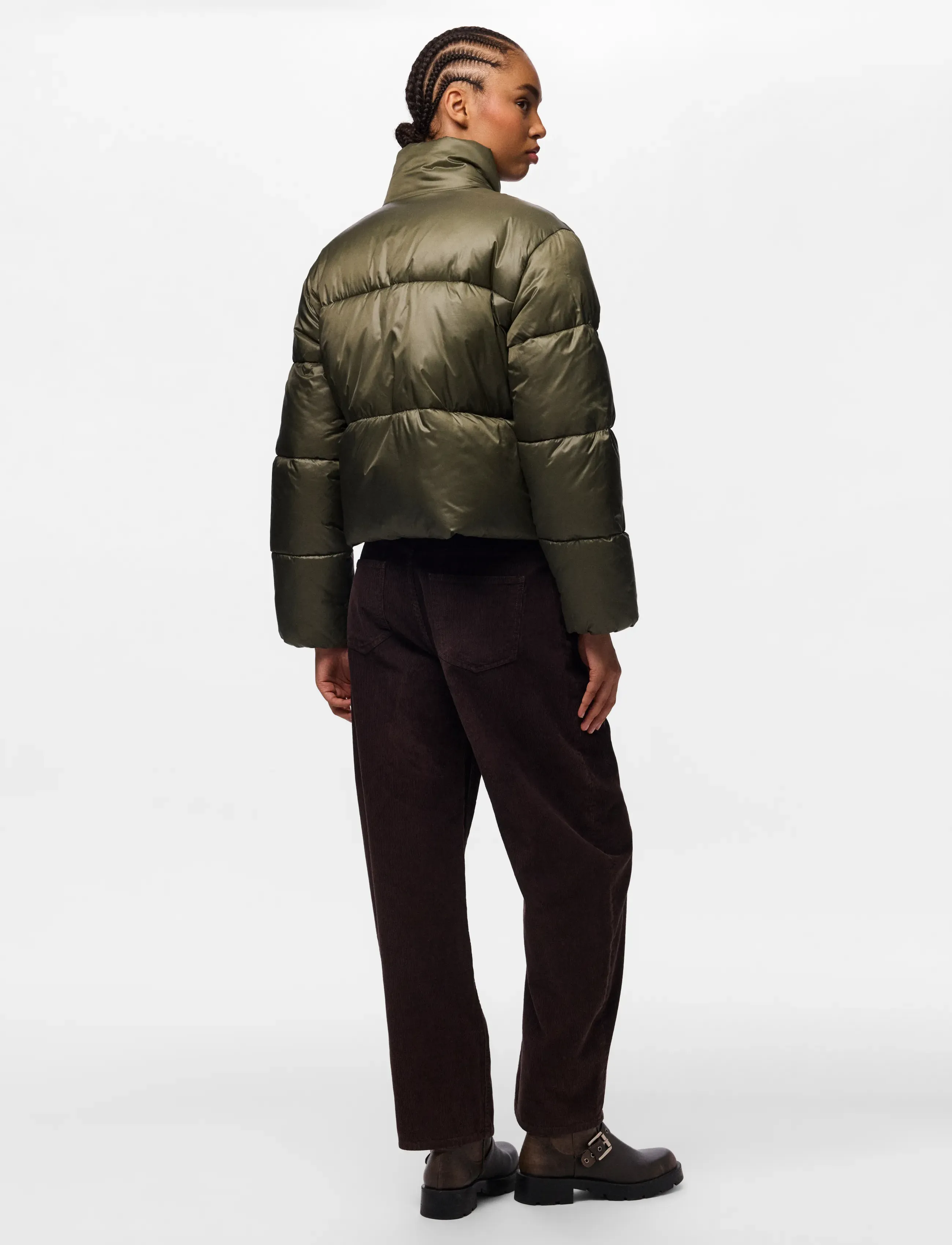 Pieces - PCAMILIA SHORT PUFFER JACKET PWP - winterjacken - ivy green - 3