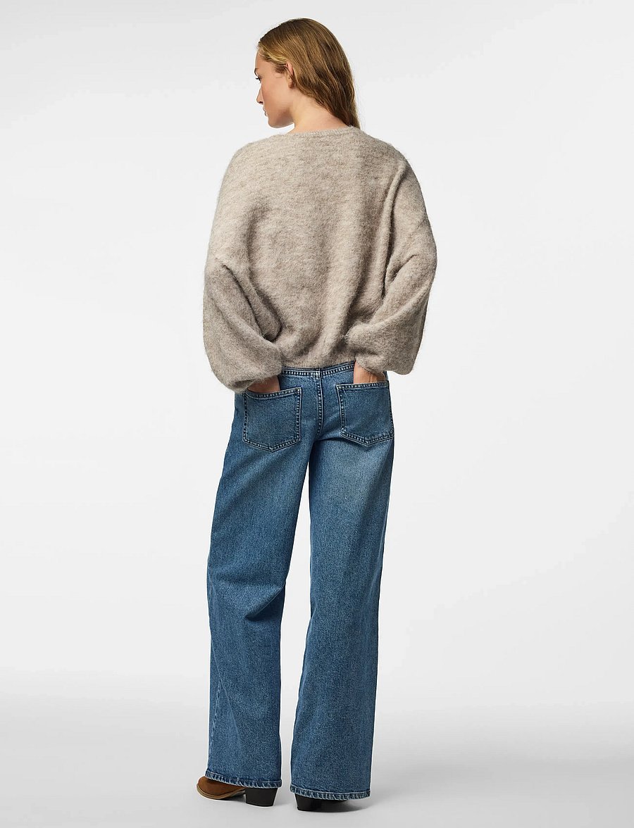 Pieces - PCALLIE LS O-NECK KNIT CARDIGAN MWA BC - koftor - greige - 2