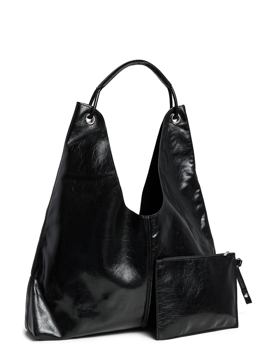 Pieces - PCANESTASIA PATENT SHOPPER WB PU - shopper - black - 1
