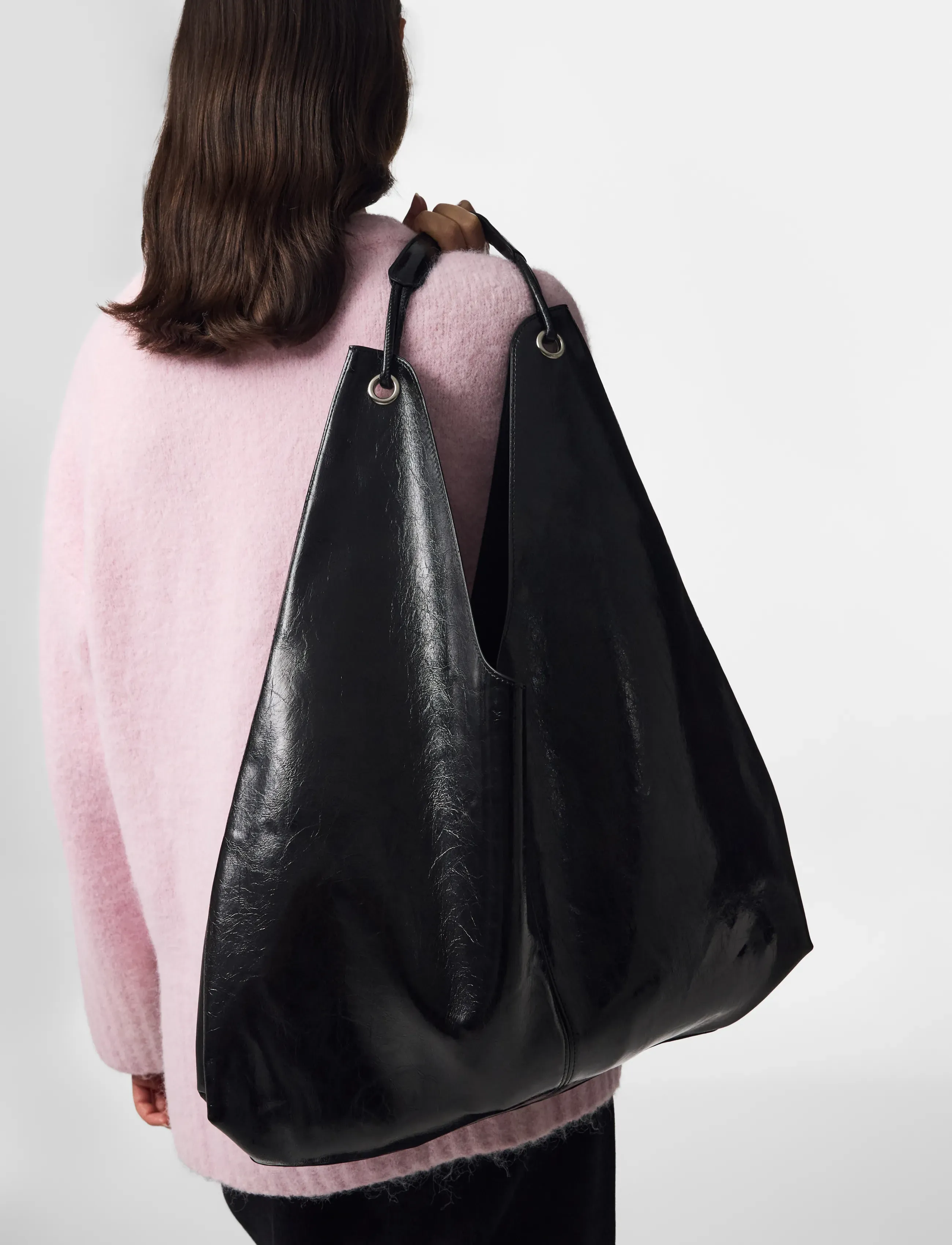 Pieces - PCANESTASIA PATENT SHOPPER WB PU - aksessuaarid - black - 4