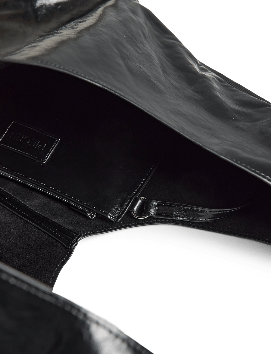 Pieces - PCANESTASIA PATENT SHOPPER WB PU - shopper - black - 3