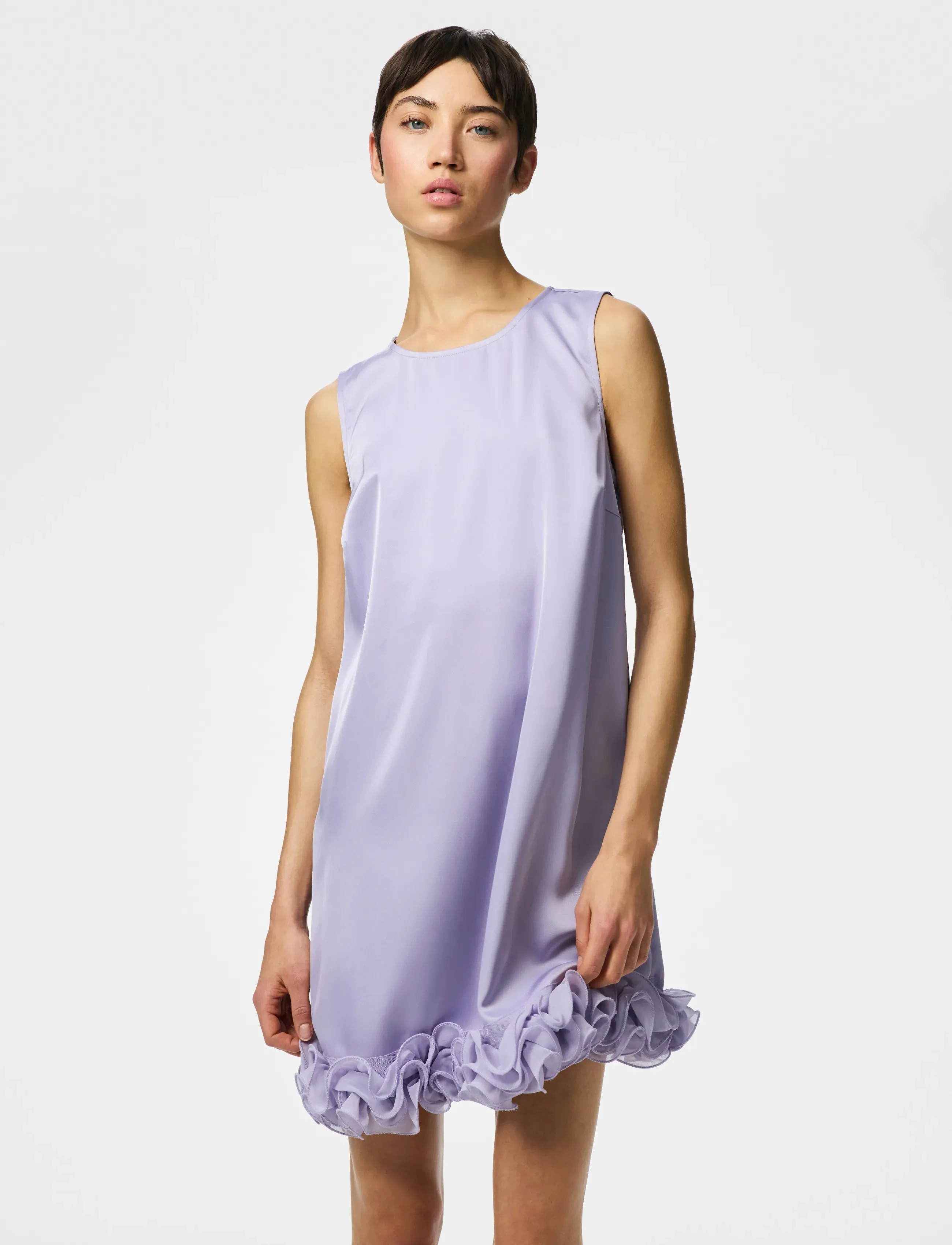 Pieces Pcbeja Sl Short Dress Wvn D2D Pp, L, Purple, Kjoler > Kort Kjole, Dame