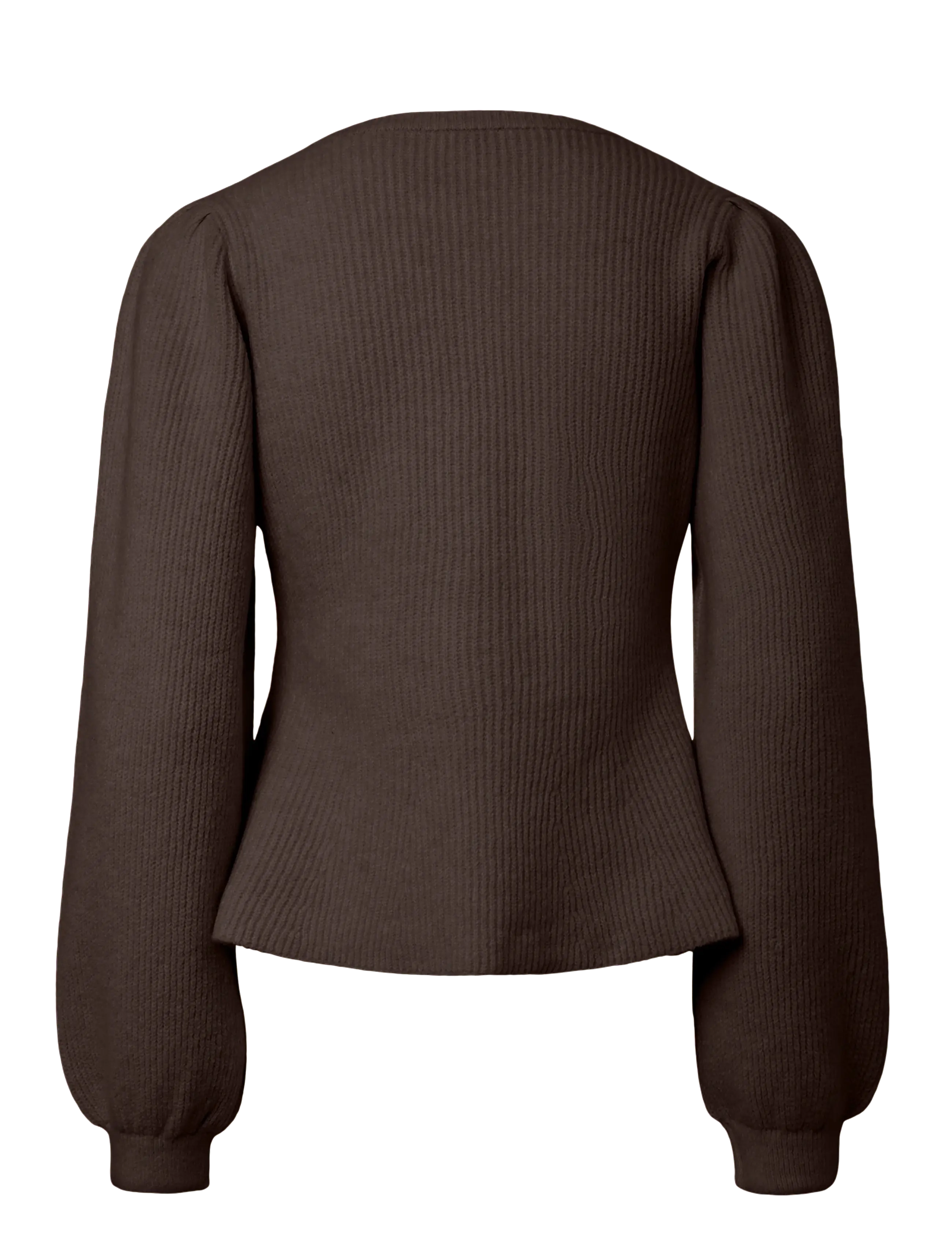 Pieces - PCSILLY LS PUFF KNIT CARDIGAN NOOS BC - kardiganid - hot fudge - 2