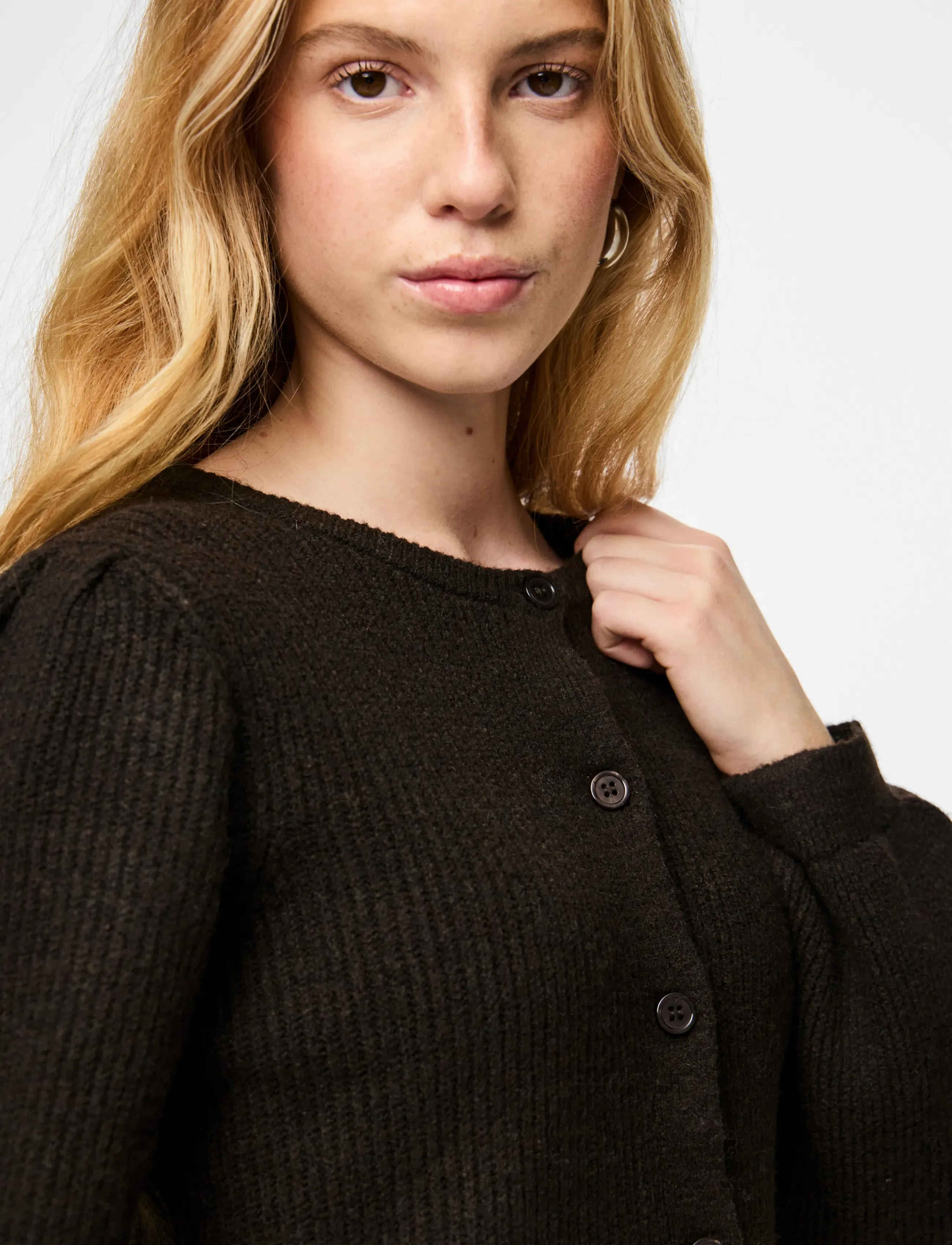 PIECES Pcsilly Ls Puff Knit Cardigan Noos Bc dam – bild 6