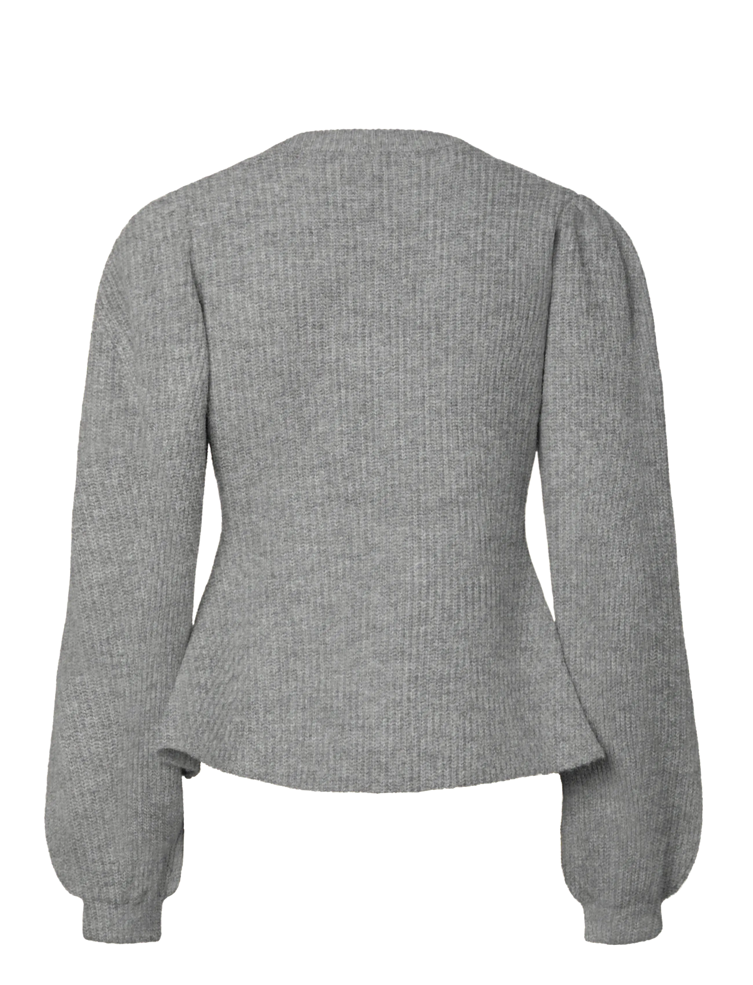 Pieces - PCSILLY LS PUFF KNIT CARDIGAN NOOS BC - strickjacken - medium grey melange - 1