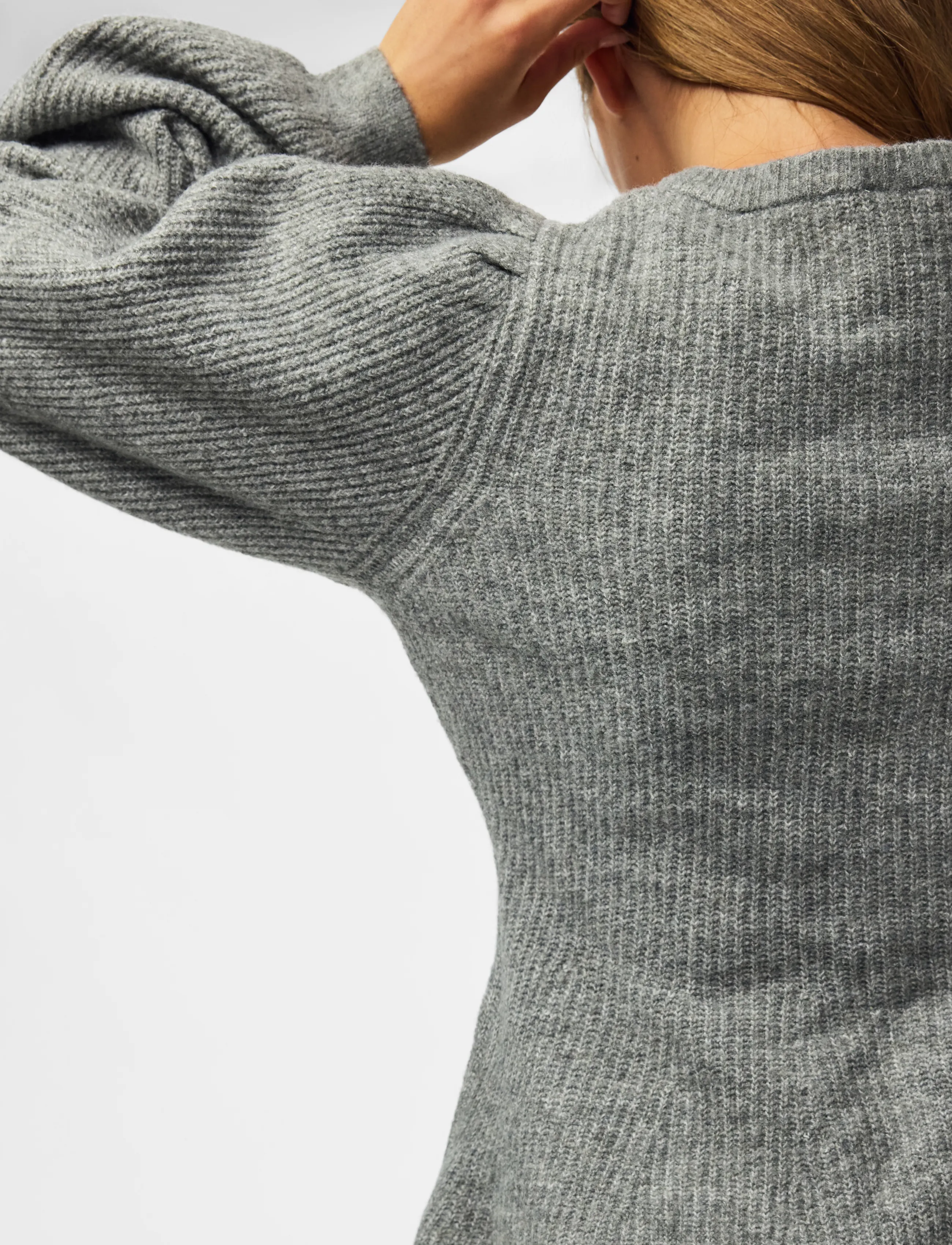Pieces PCSILLY LS PUFF KNIT CARDIGAN NOOS BC - Geburtstag - MEDIUM GREY MELANGE / grey
