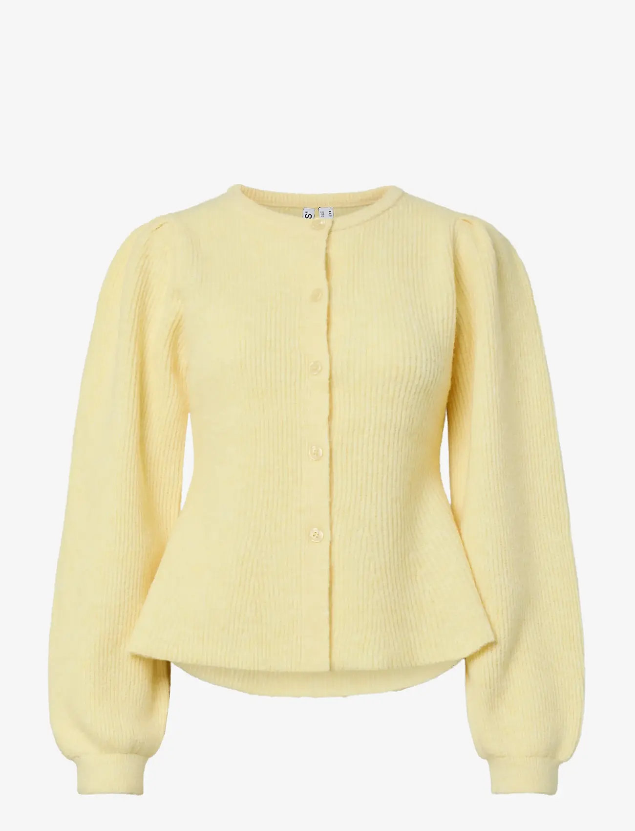 Pieces - PCSILLY LS PUFF KNIT CARDIGAN NOOS BC - cardigans - pale banana - 1