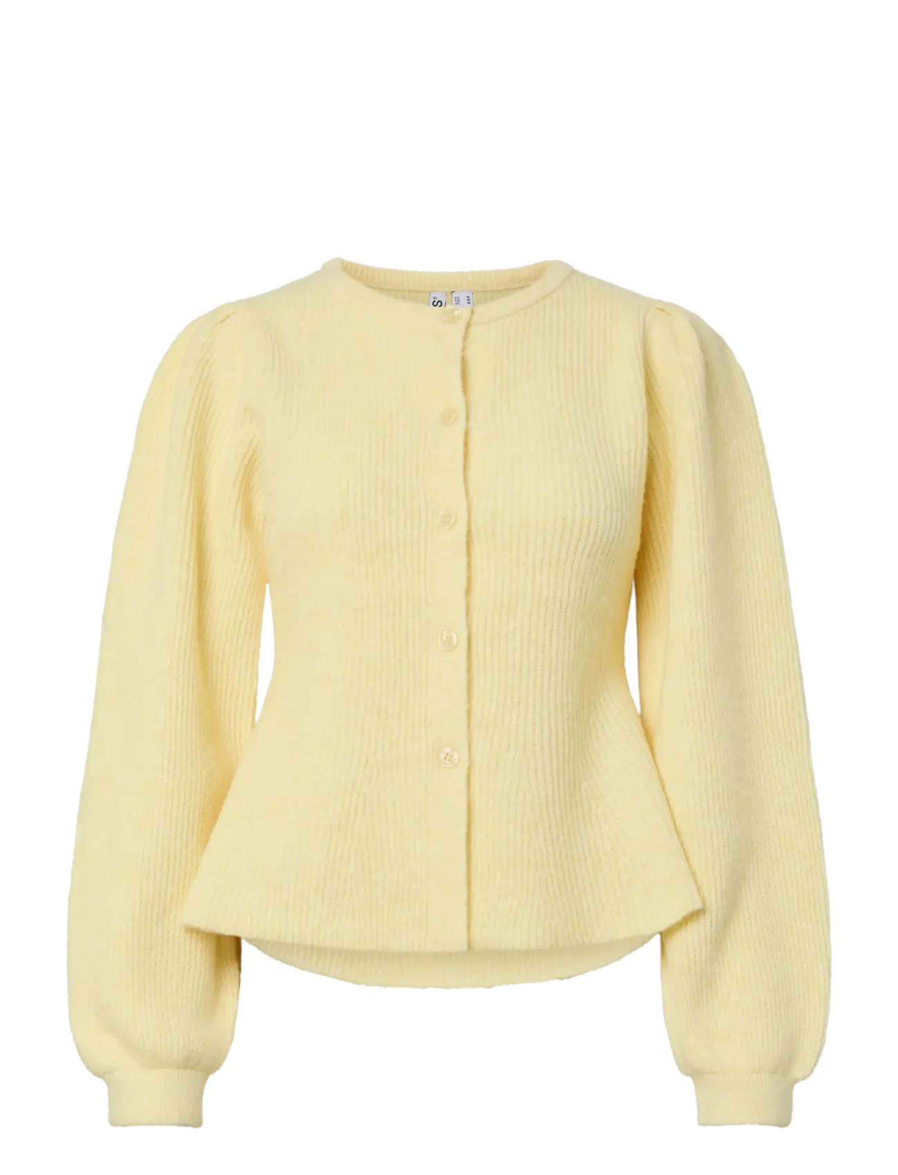 Pieces PCSILLY LS PUFF KNIT CARDIGAN NOOS BC - Cardigans - PALE BANANA / yellow