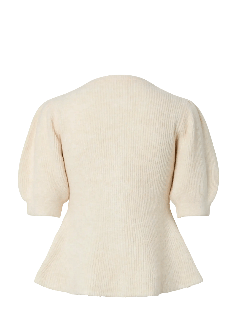 Pieces - PCSILLY SS PUFF KNIT CARDIGAN NOOS BC - strickjacken - birch - 2