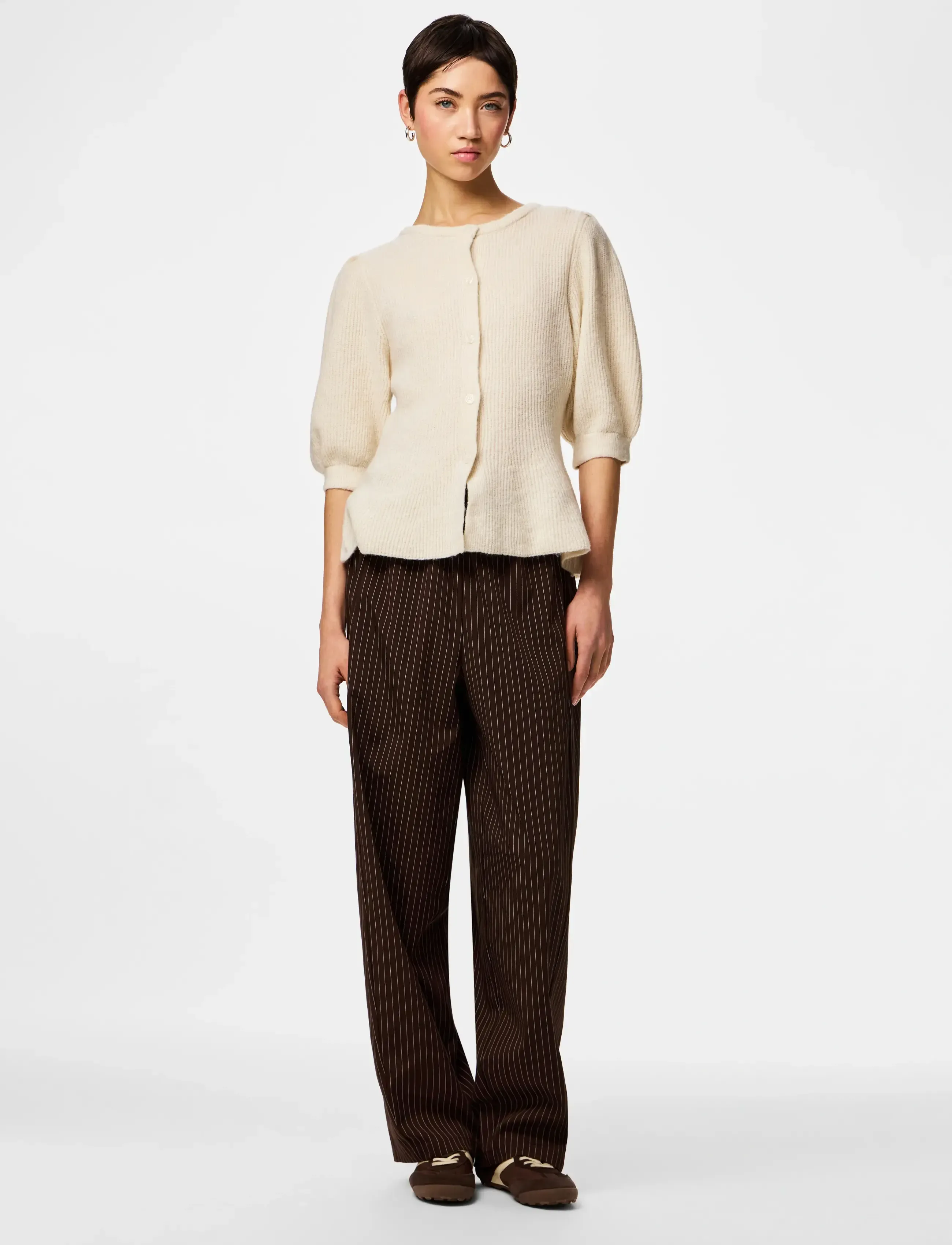 Pcsilly Ss Puff Knit Cardigan Noos Bc 3