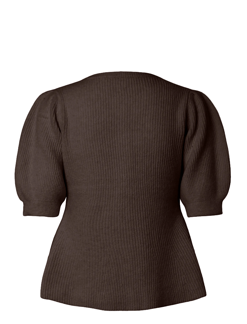 Pieces - PCSILLY SS PUFF KNIT CARDIGAN NOOS BC - cardigans - hot fudge - 1