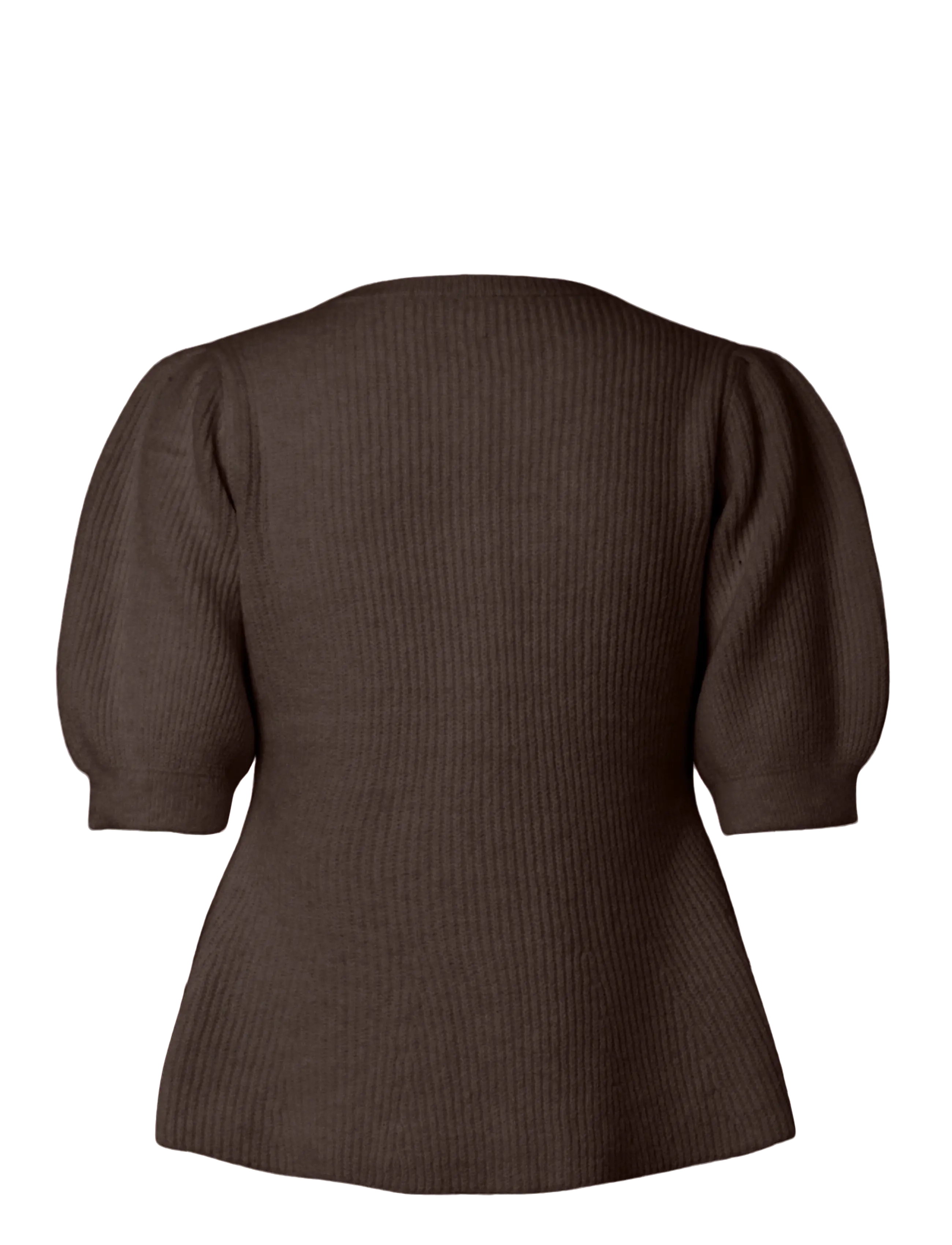 Pieces - PCSILLY SS PUFF KNIT CARDIGAN NOOS BC - cardigans - hot fudge - 1