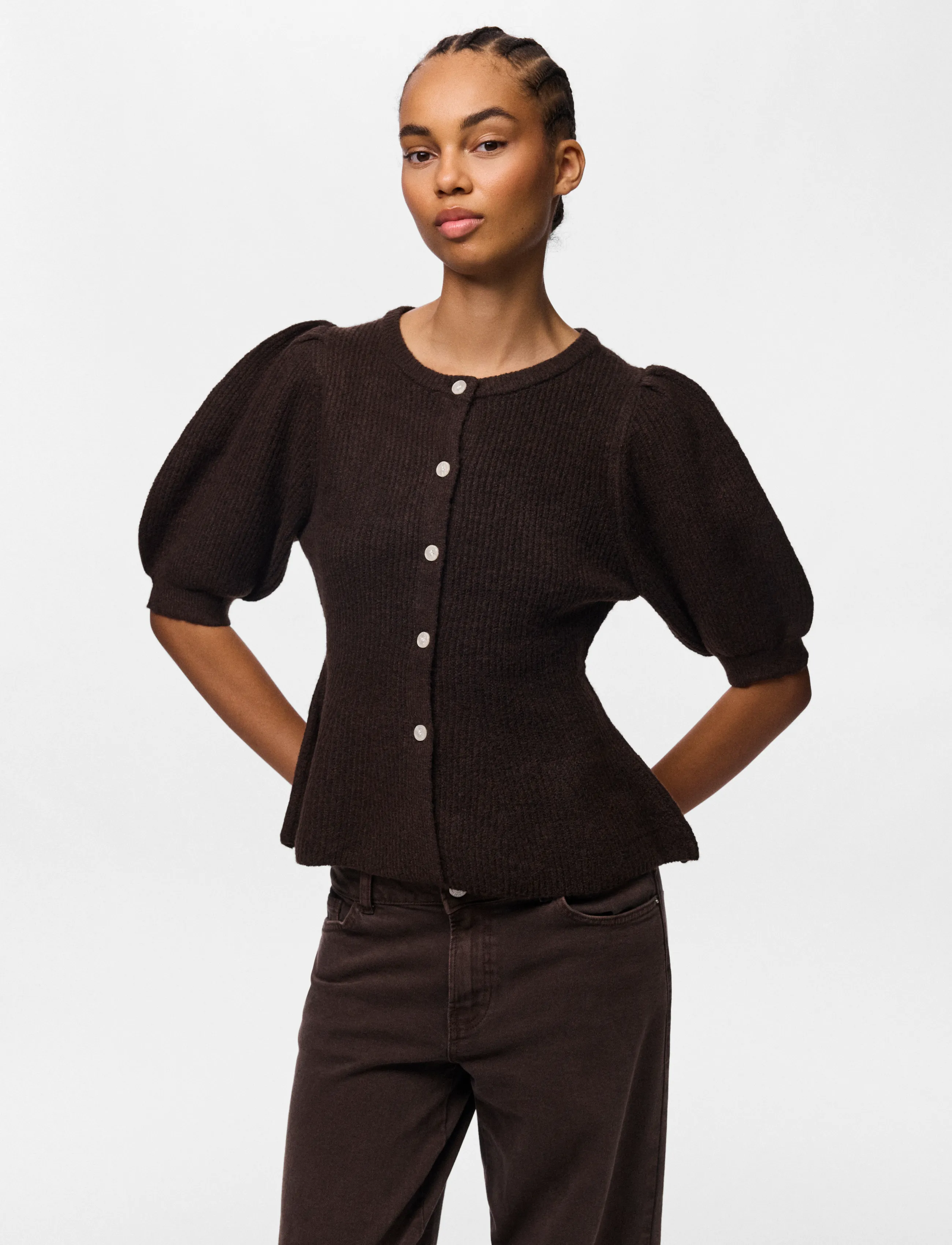 Pcsilly Ss Puff Knit Cardigan Noos Bc 5