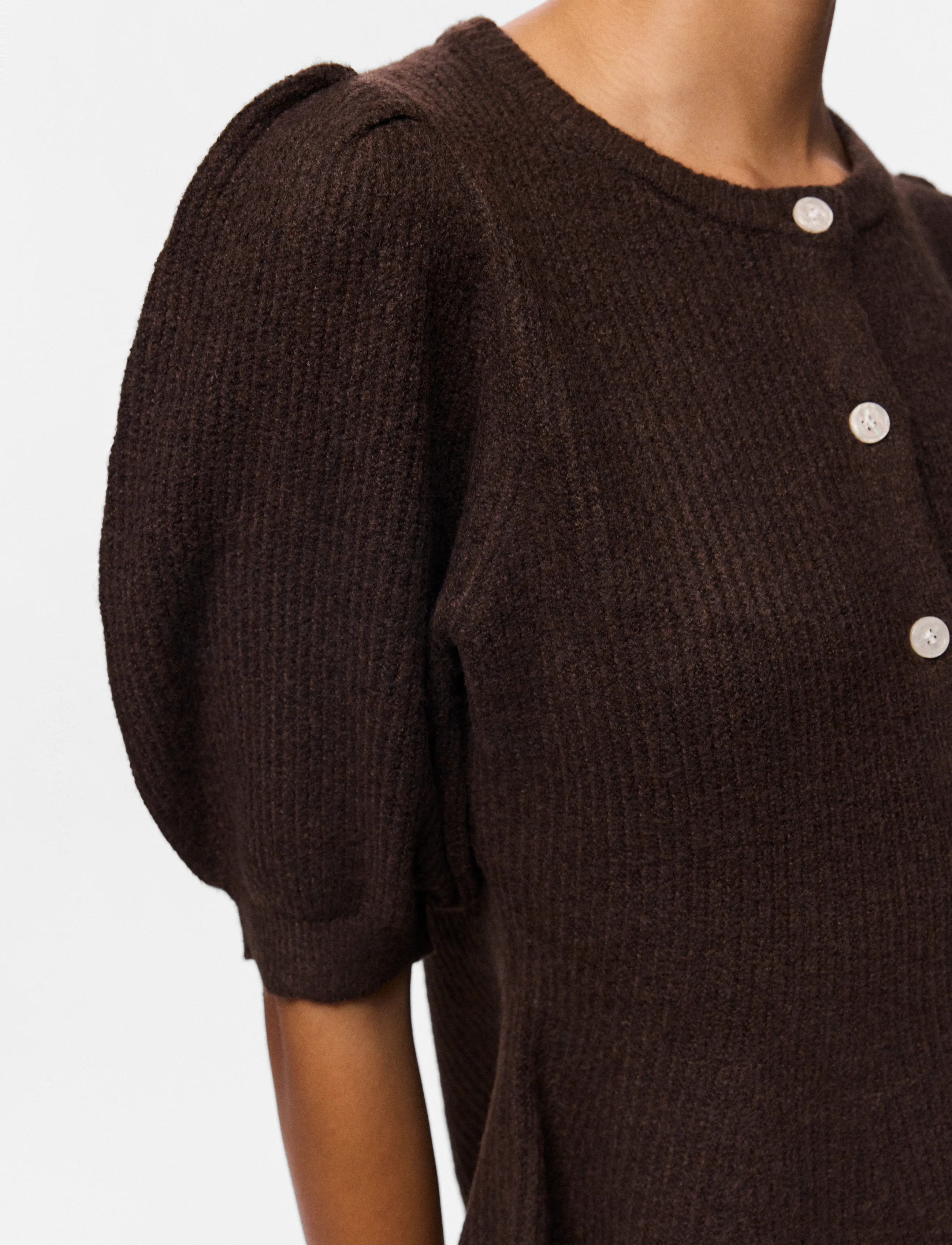 Pcsilly Ss Puff Knit Cardigan Noos Bc 6