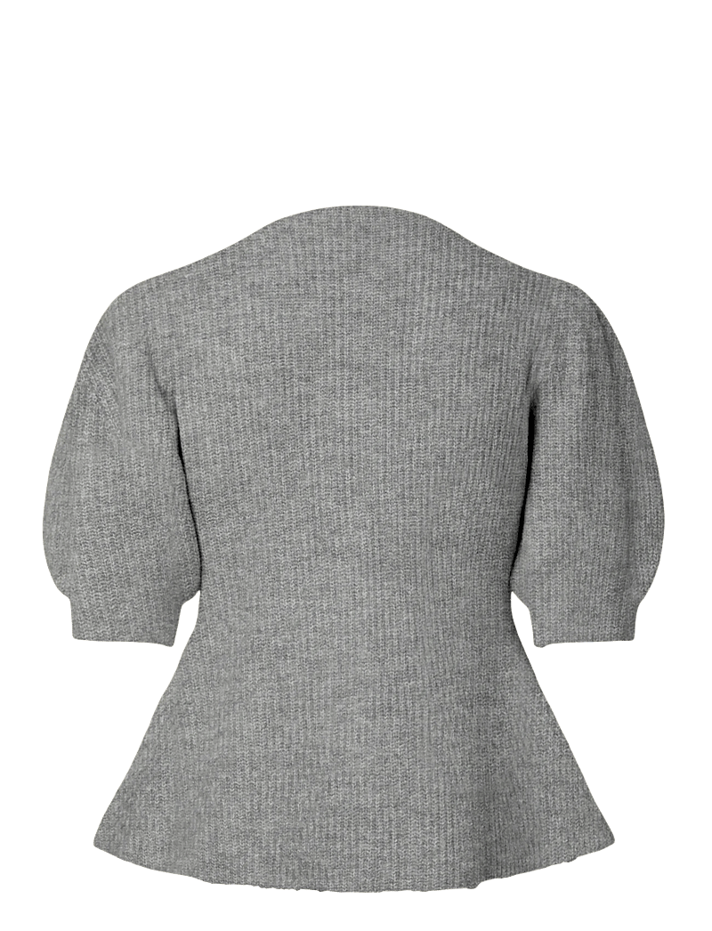 Pieces - PCSILLY SS PUFF KNIT CARDIGAN NOOS BC - cardigans - medium grey melange - 2