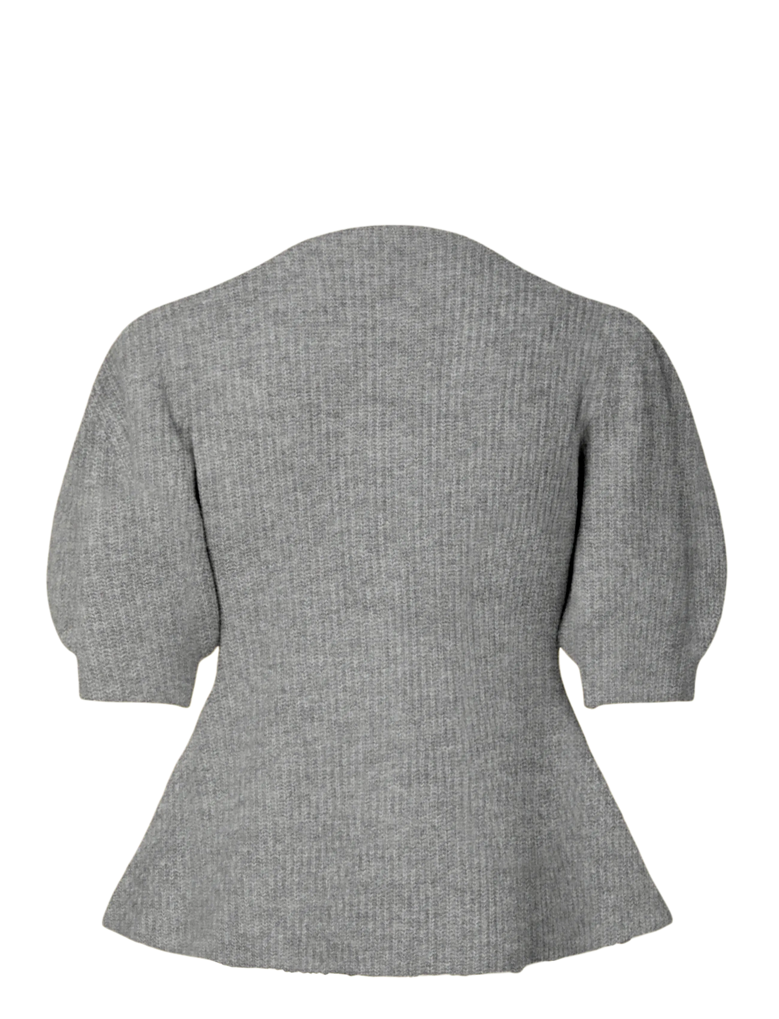 Pieces - PCSILLY SS PUFF KNIT CARDIGAN NOOS BC - cardigans - medium grey melange - 2