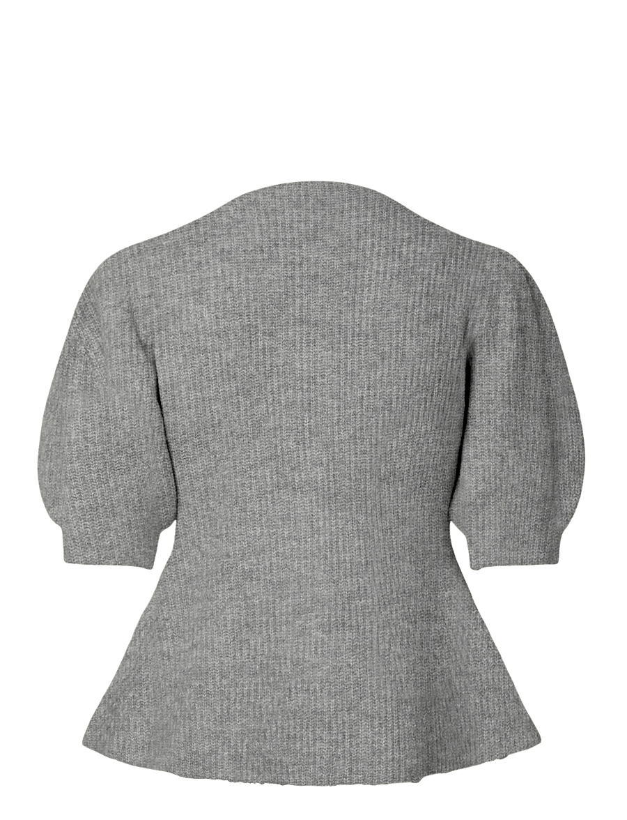 Pieces - PCSILLY SS PUFF KNIT CARDIGAN NOOS BC - strickjacken - medium grey melange - 2