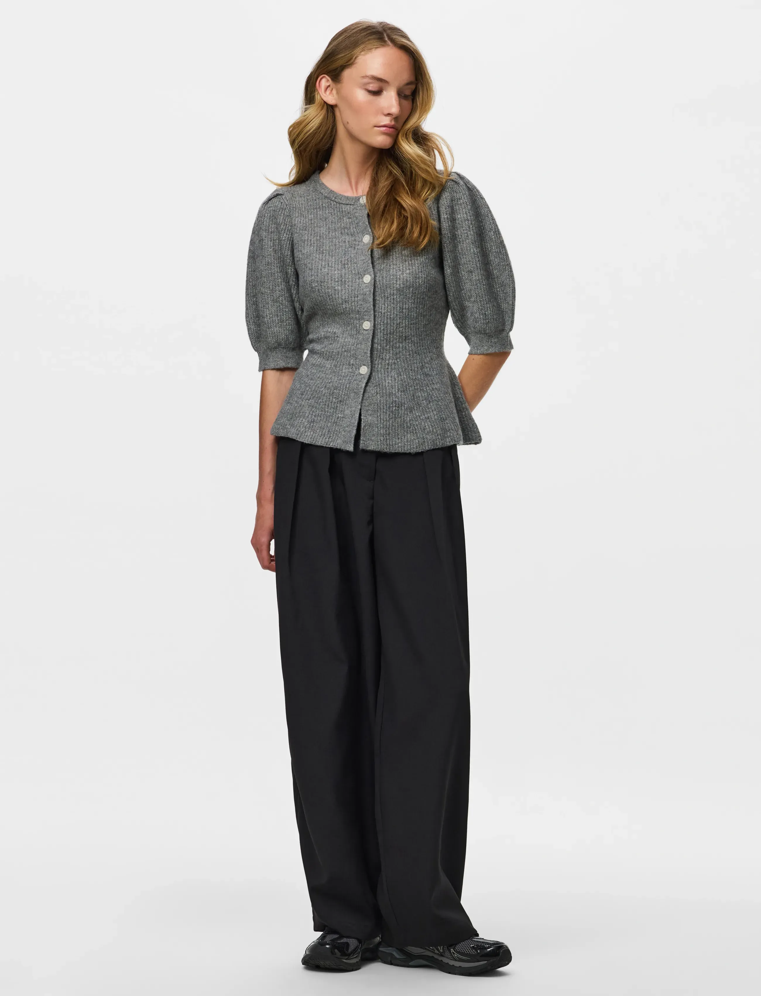 Pcsilly Ss Puff Knit Cardigan Noos Bc 3