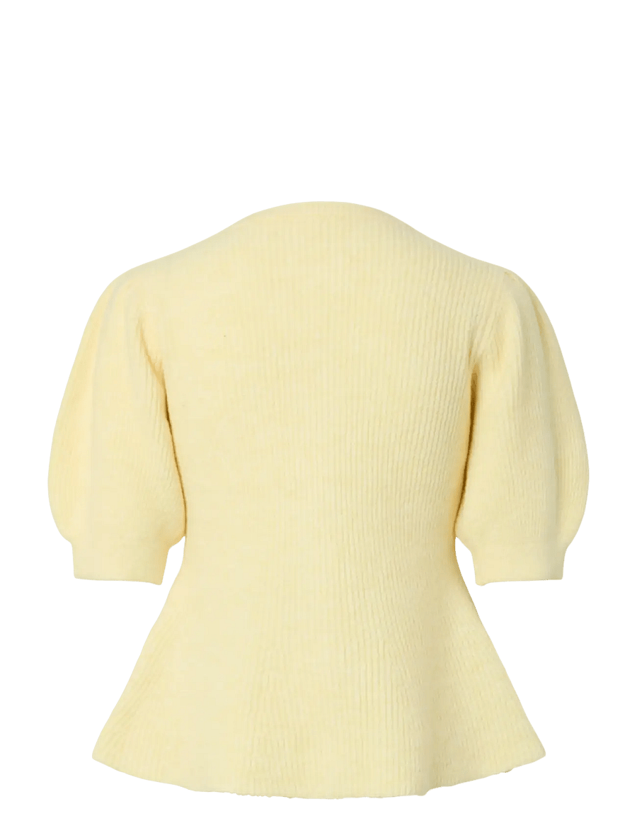 Pieces - PCSILLY SS PUFF KNIT CARDIGAN NOOS BC - kardiganid - pale banana - 2