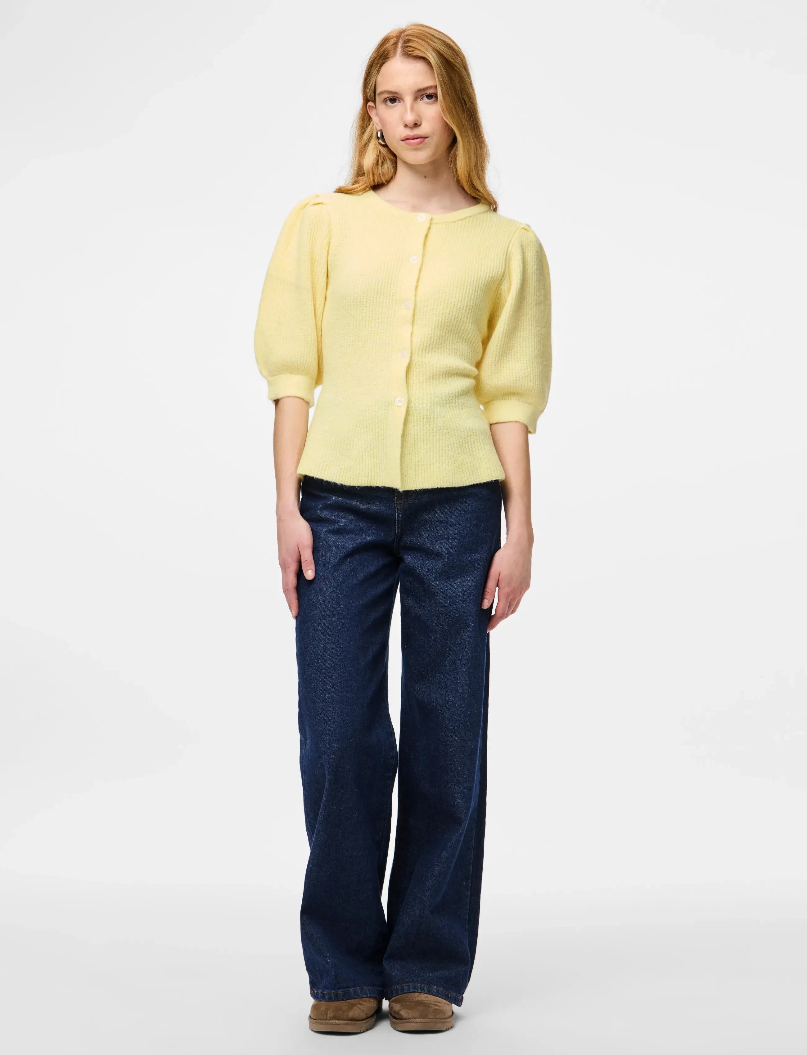 Pcsilly Ss Puff Knit Cardigan Noos Bc 3