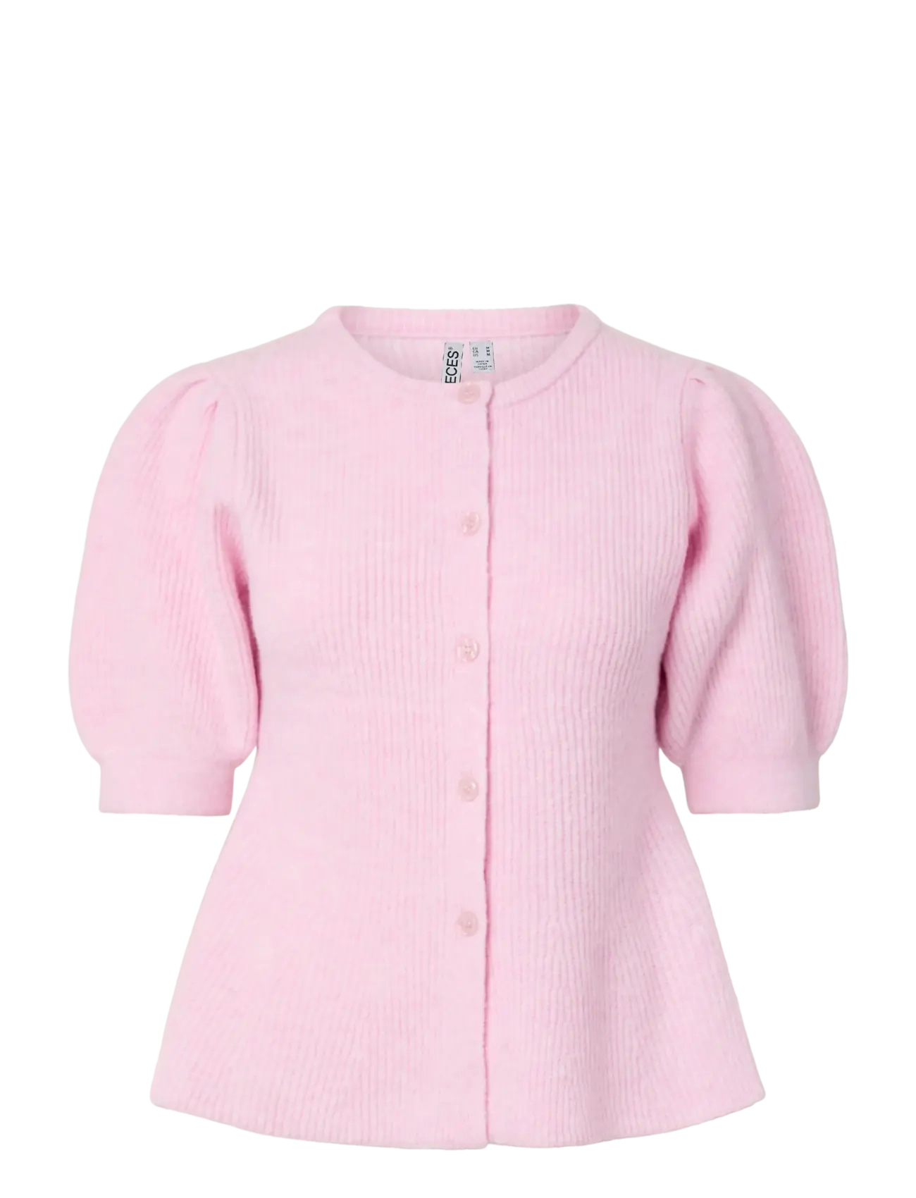 Pieces PCSILLY SS PUFF KNIT CARDIGAN NOOS BC - Strik - ROSEATE SPOONBILL / pink/rose