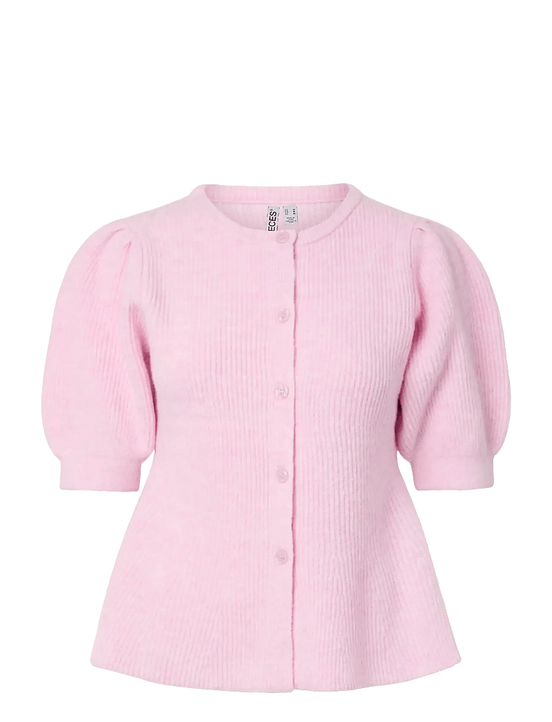 Pieces - PCSILLY SS PUFF KNIT CARDIGAN NOOS BC - cardigans - roseate spoonbill - 1