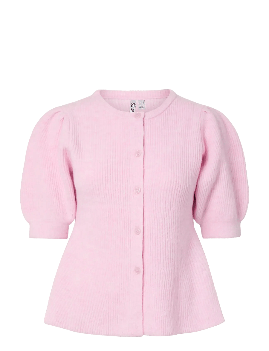 Pieces - PCSILLY SS PUFF KNIT CARDIGAN NOOS BC - strickjacken - roseate spoonbill - 1