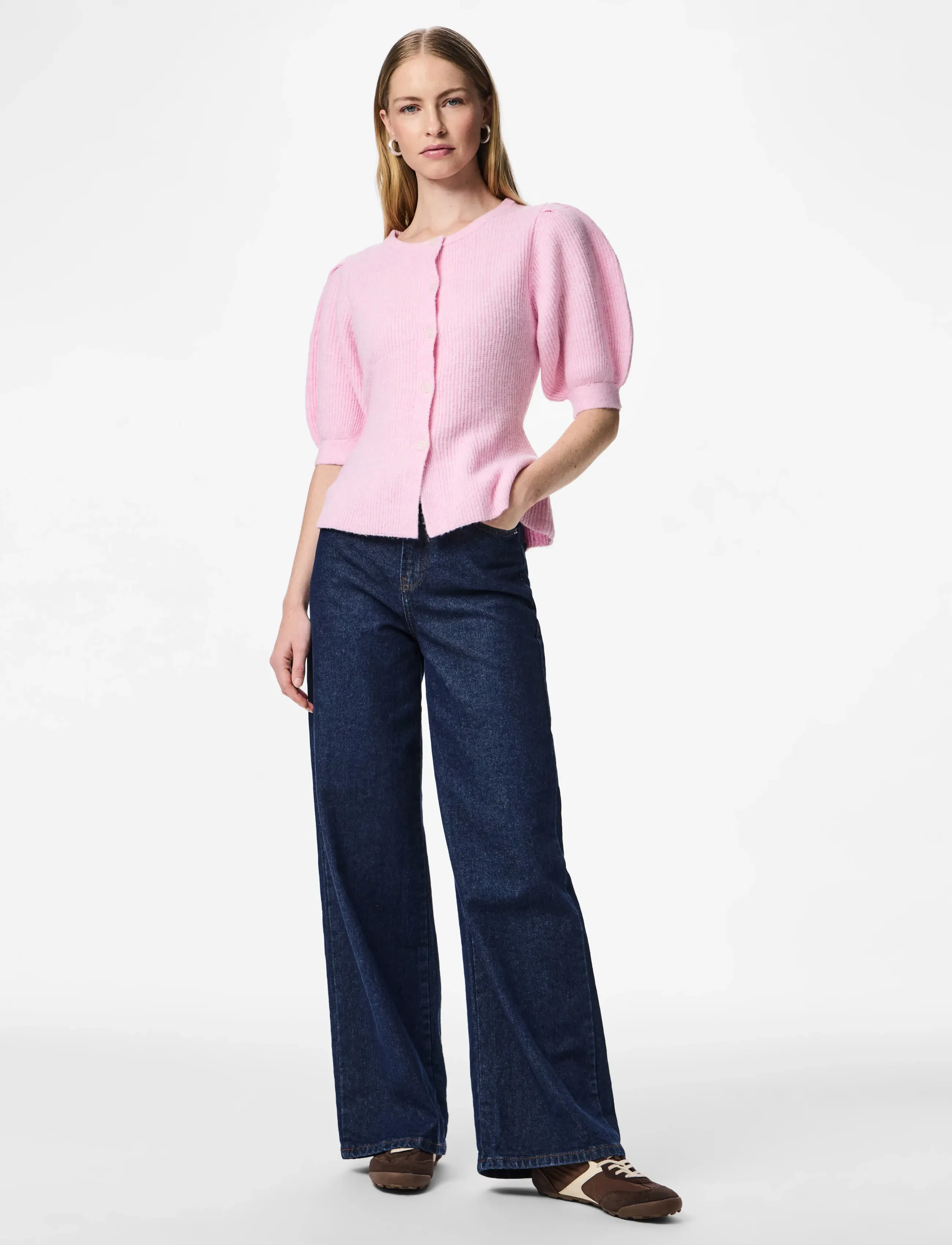 Pcsilly Ss Puff Knit Cardigan Noos Bc 3