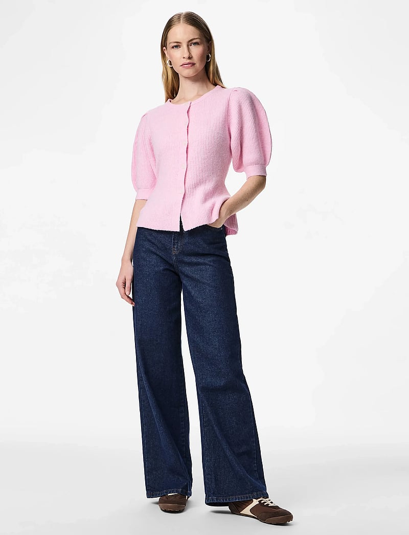 Pieces - PCSILLY SS PUFF KNIT CARDIGAN NOOS BC - cardigans - roseate spoonbill - 4