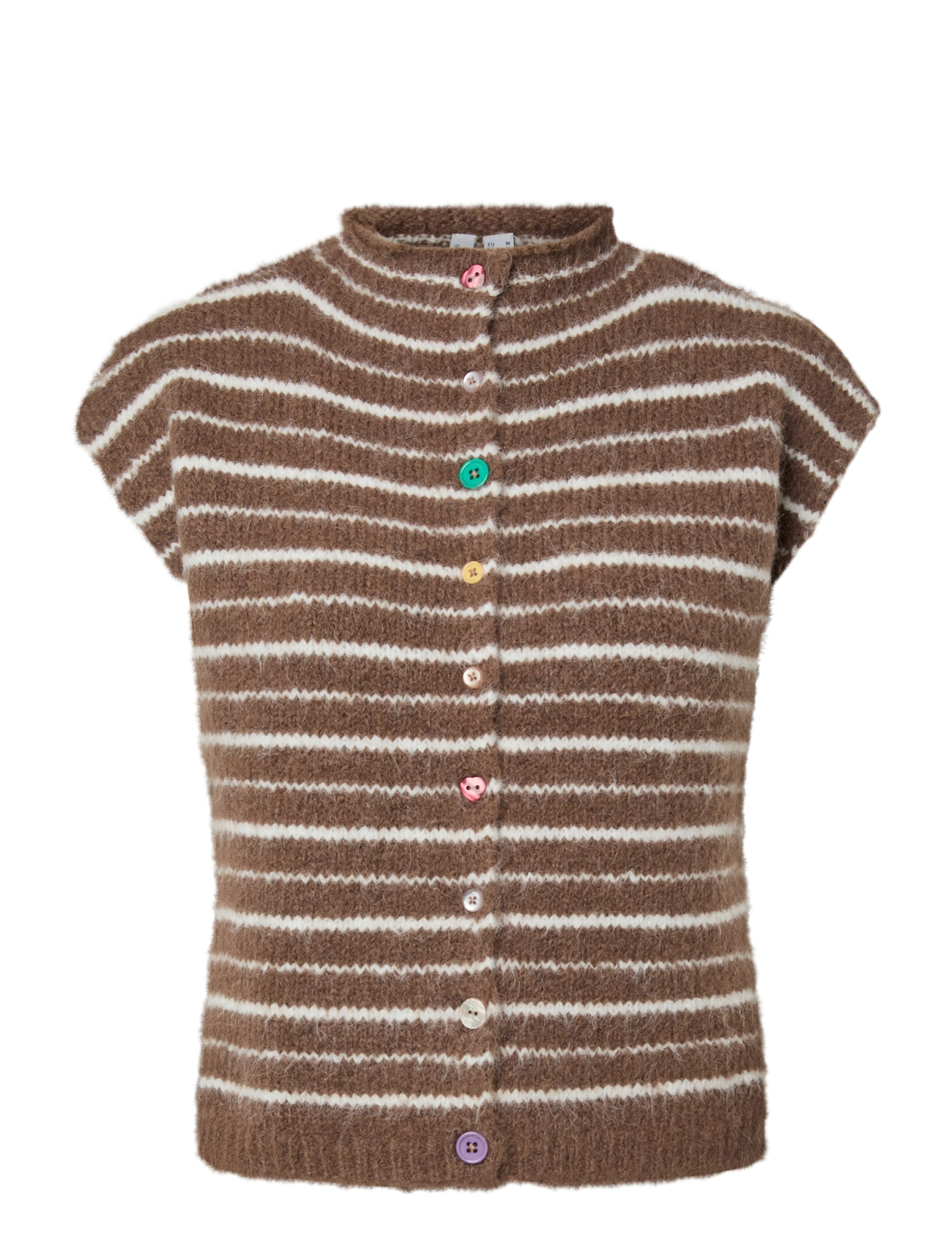 PIECES Pcasira Sl Button Knit Vest Bc Braun - XS - Damen