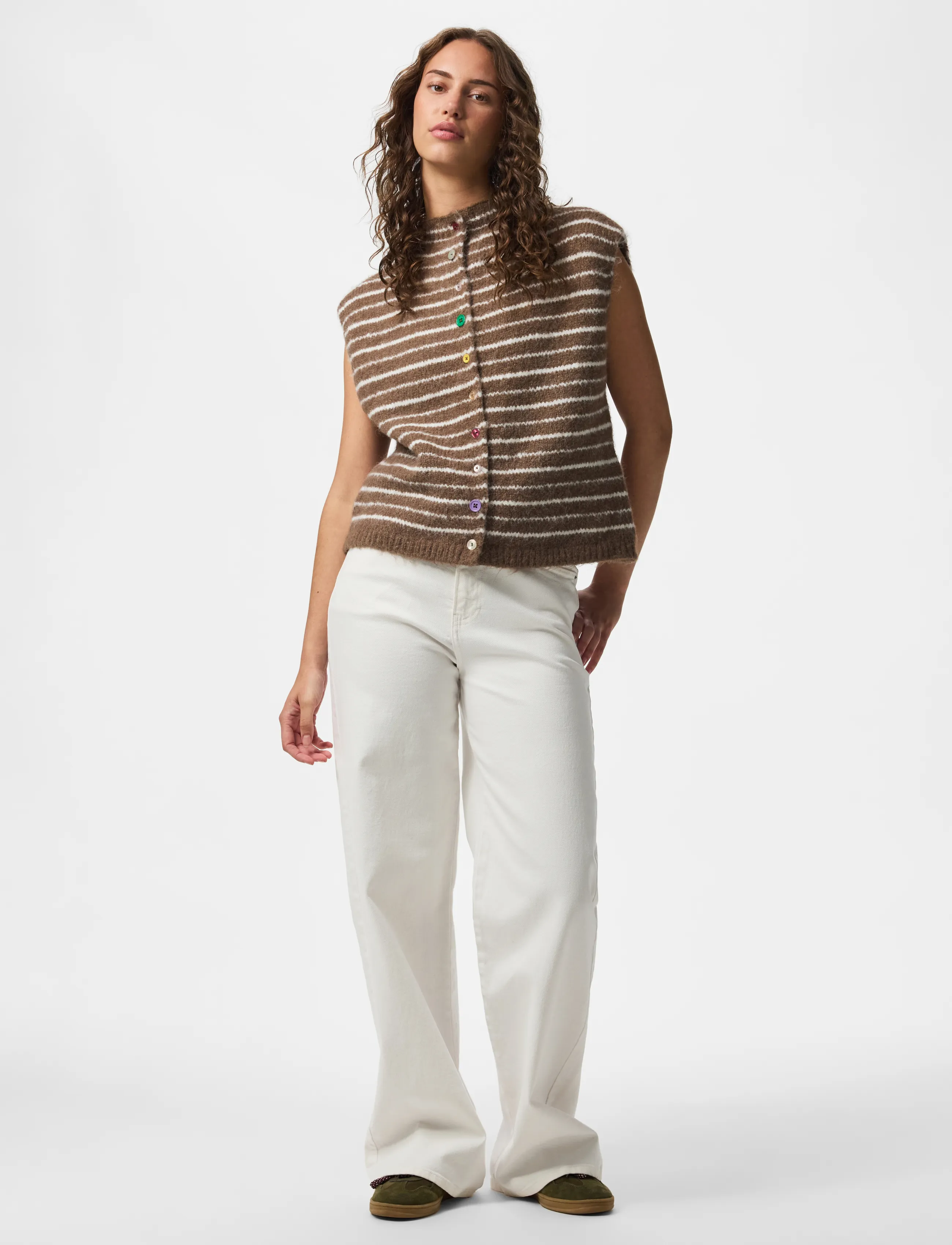 Pieces - PCASIRA SL BUTTON KNIT VEST BC - coffee quartz - 3