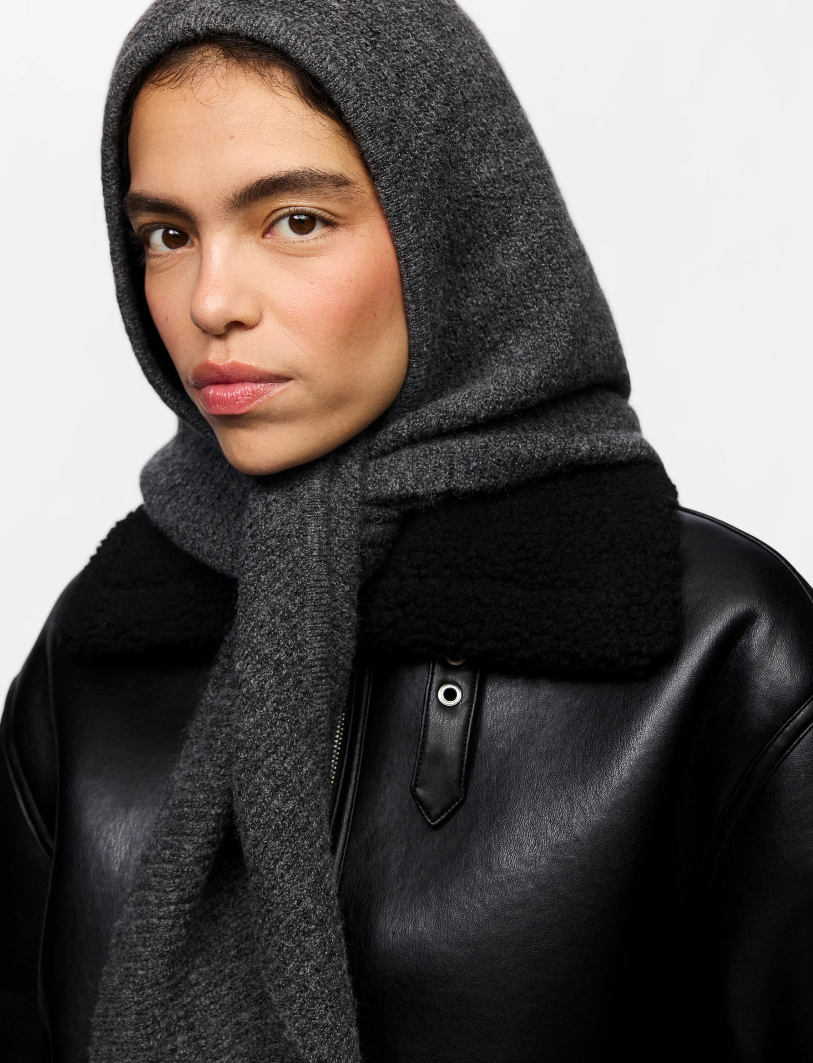 Pieces - PCAPRIL BONNET BC - balaclava - medium grey melange - 0