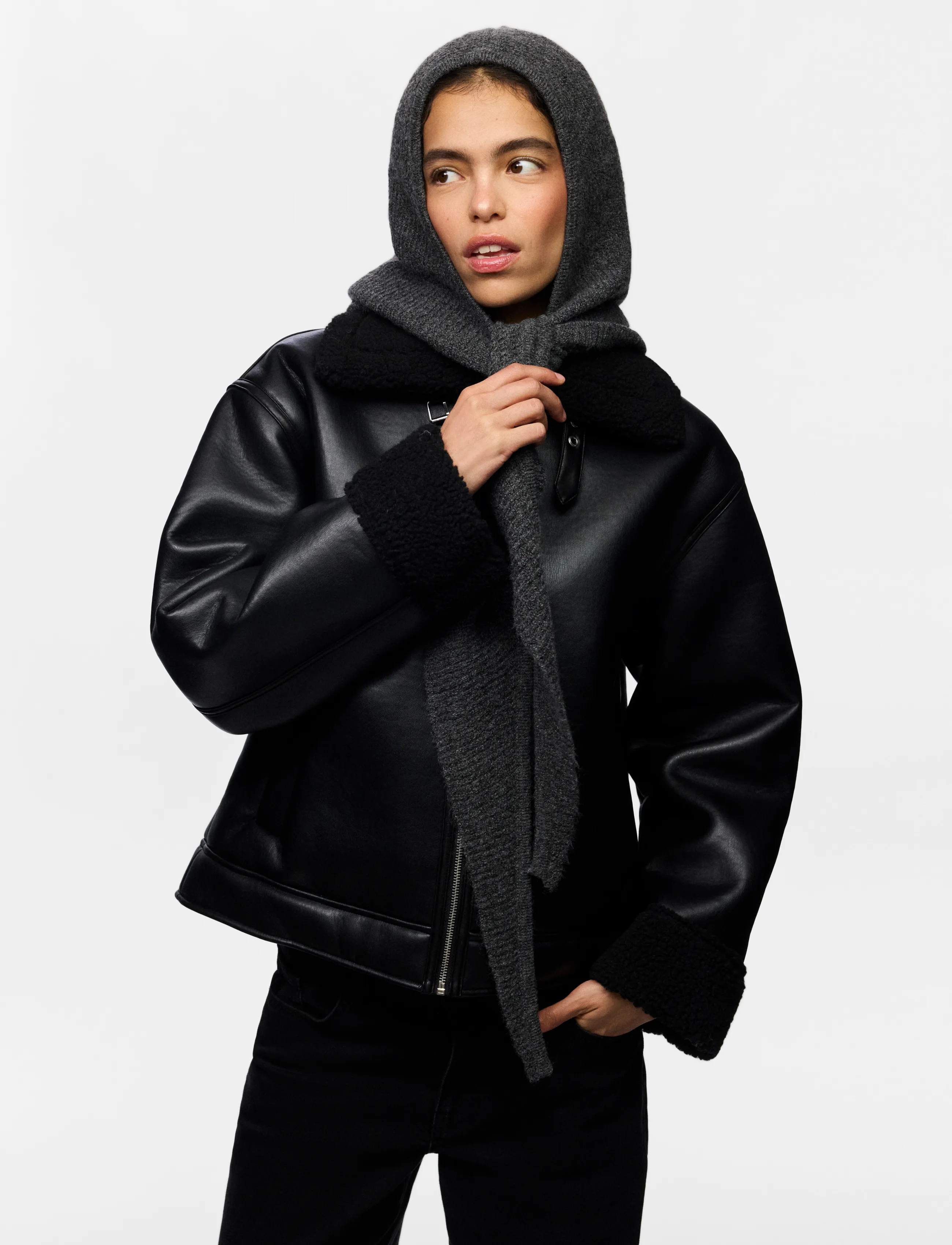 Pieces - PCAPRIL BONNET BC - balaclava - medium grey melange - 4