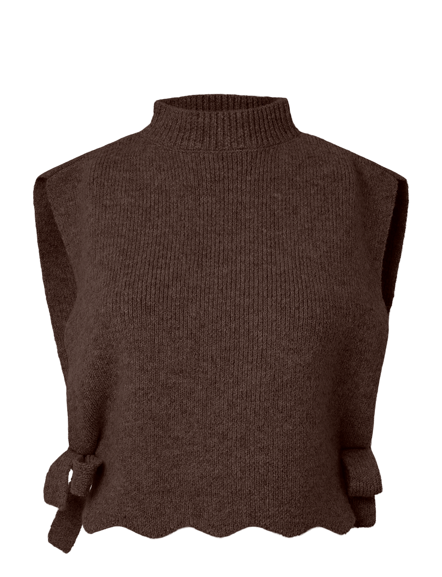 Pieces - PCAUTUMN NECKWARMER VEST BC - strikveste - hot fudge - 0