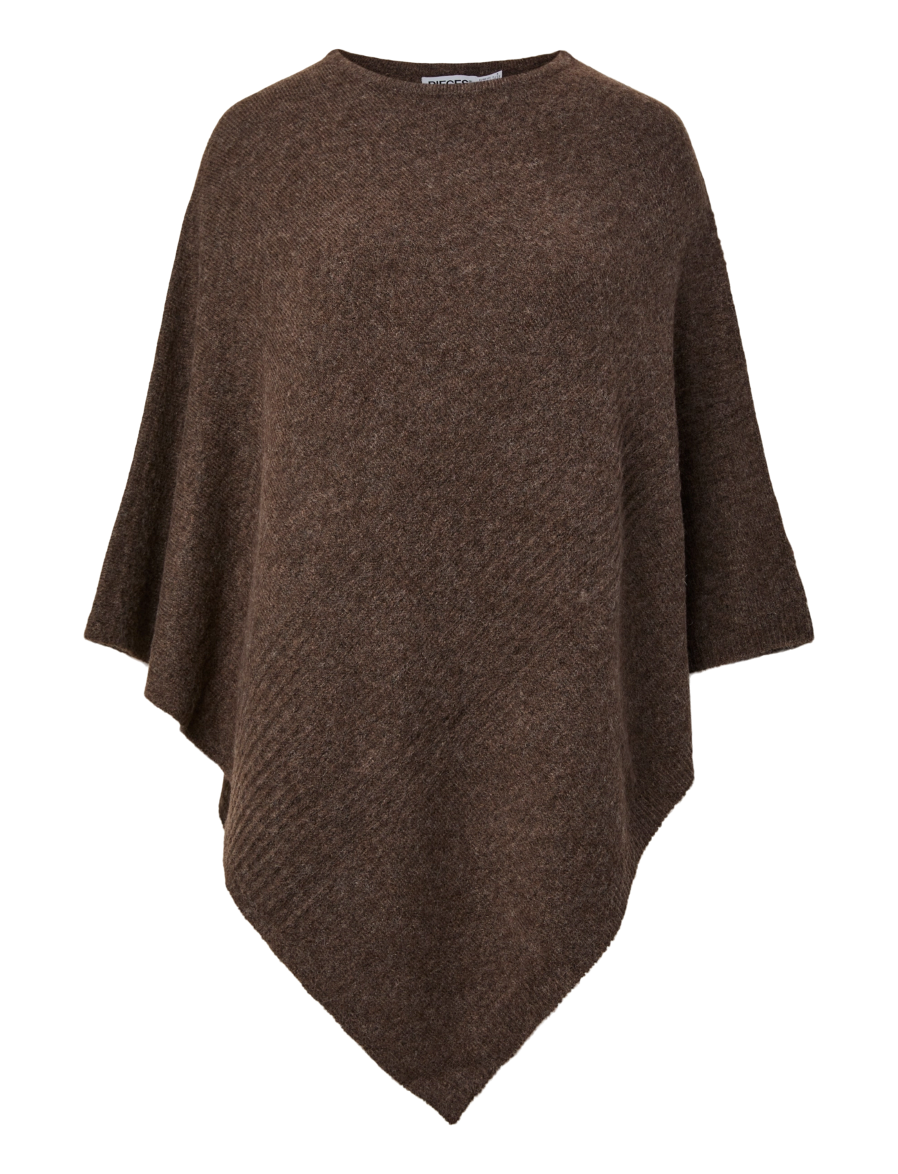 Pieces PCARA PONCHO BC - Strik - CROCODILE / brown