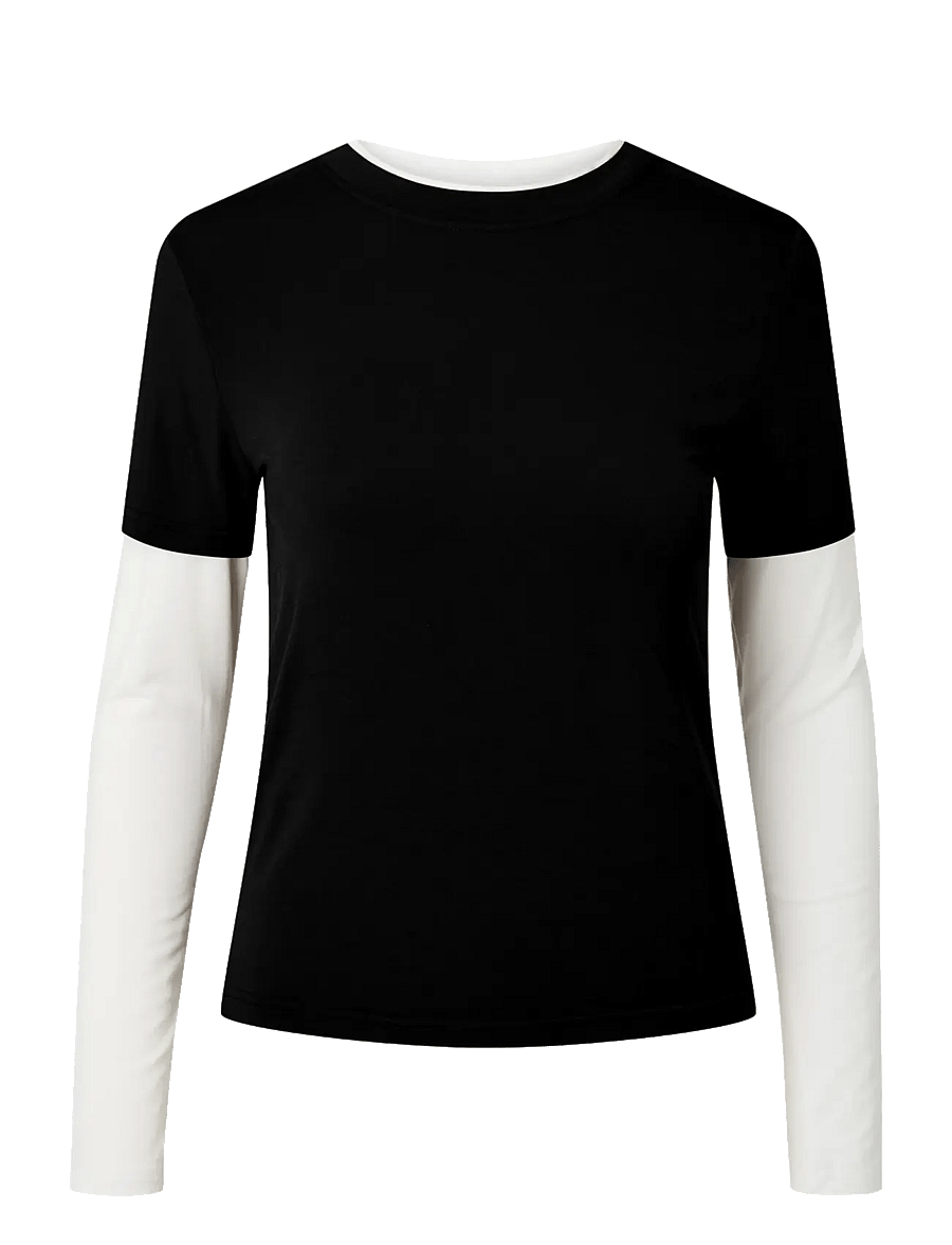 Pieces - PCAMIO LS LAYERING TOP JRS - langærmede toppe - black - 0
