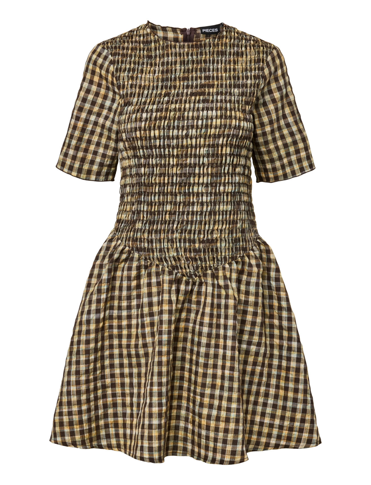 Pieces PCADALAIDE 2/4 SHORT DRESS WVN - Sommarklänningar - CROCODILE / brown