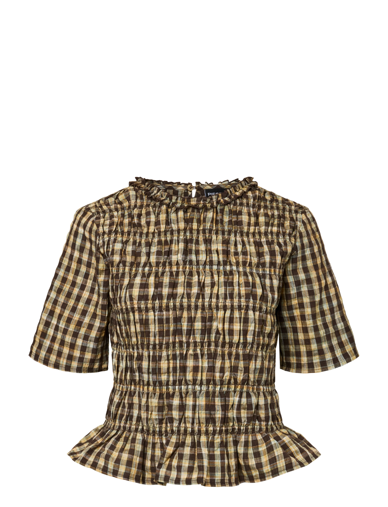 Pieces PCADALAIDE 2/4 SMOCK TOP WVN - Kläder - CROCODILE / brown