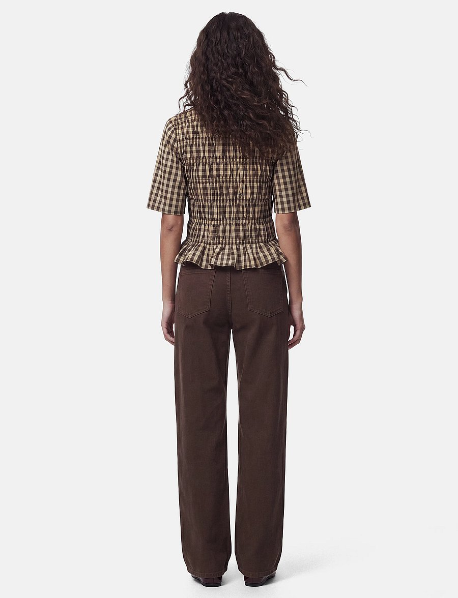 Pieces - PCADALAIDE 2/4 SMOCK TOP WVN - kortärmade blusar - crocodile - 2