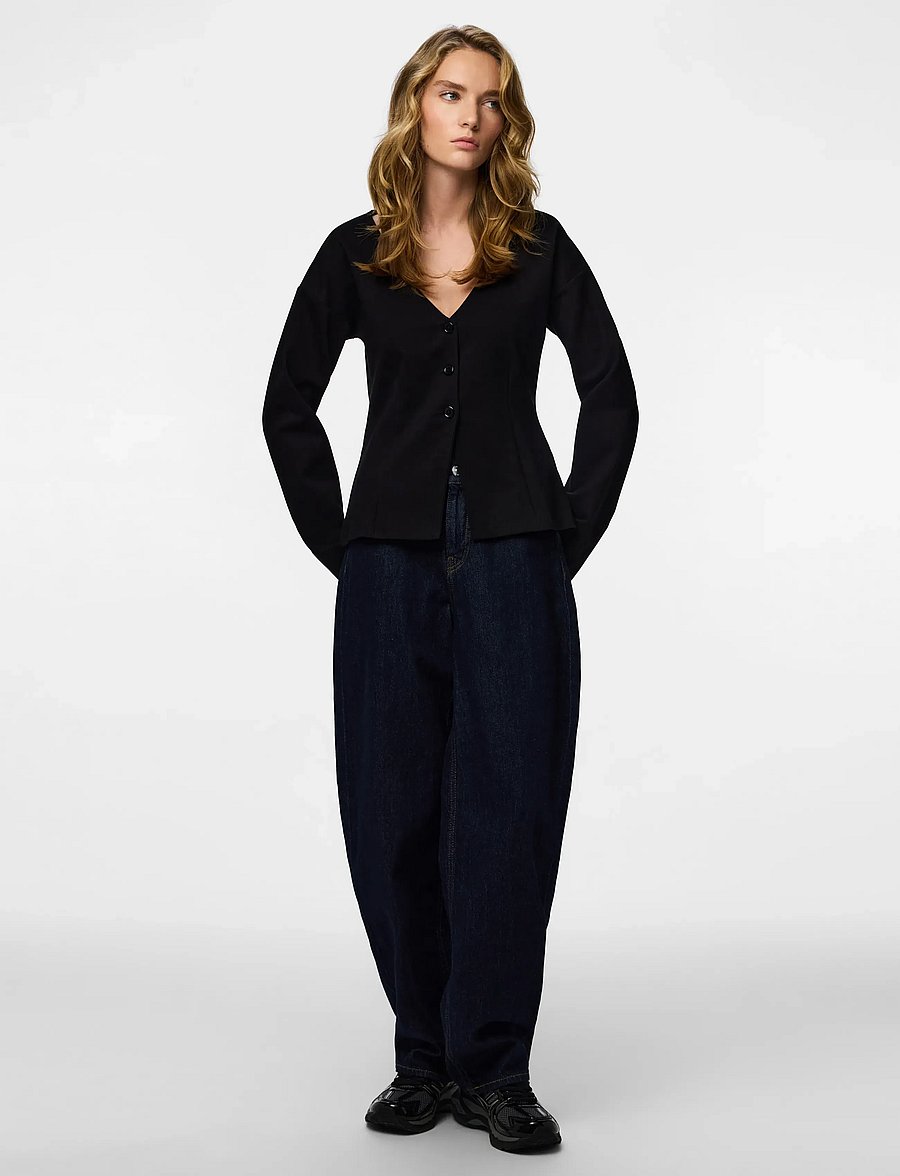 Pieces - PCGUNHILD LS CARDIGAN JRS D2D - strickjacken - black - 5