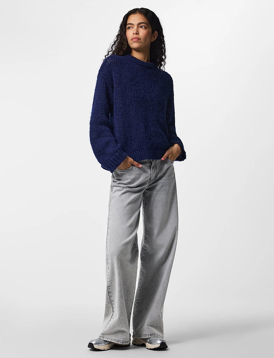 Pieces - PCDORTHEA LS CHUNKY KNIT NOOS BC - stickade tröjor - maritime blue - 4