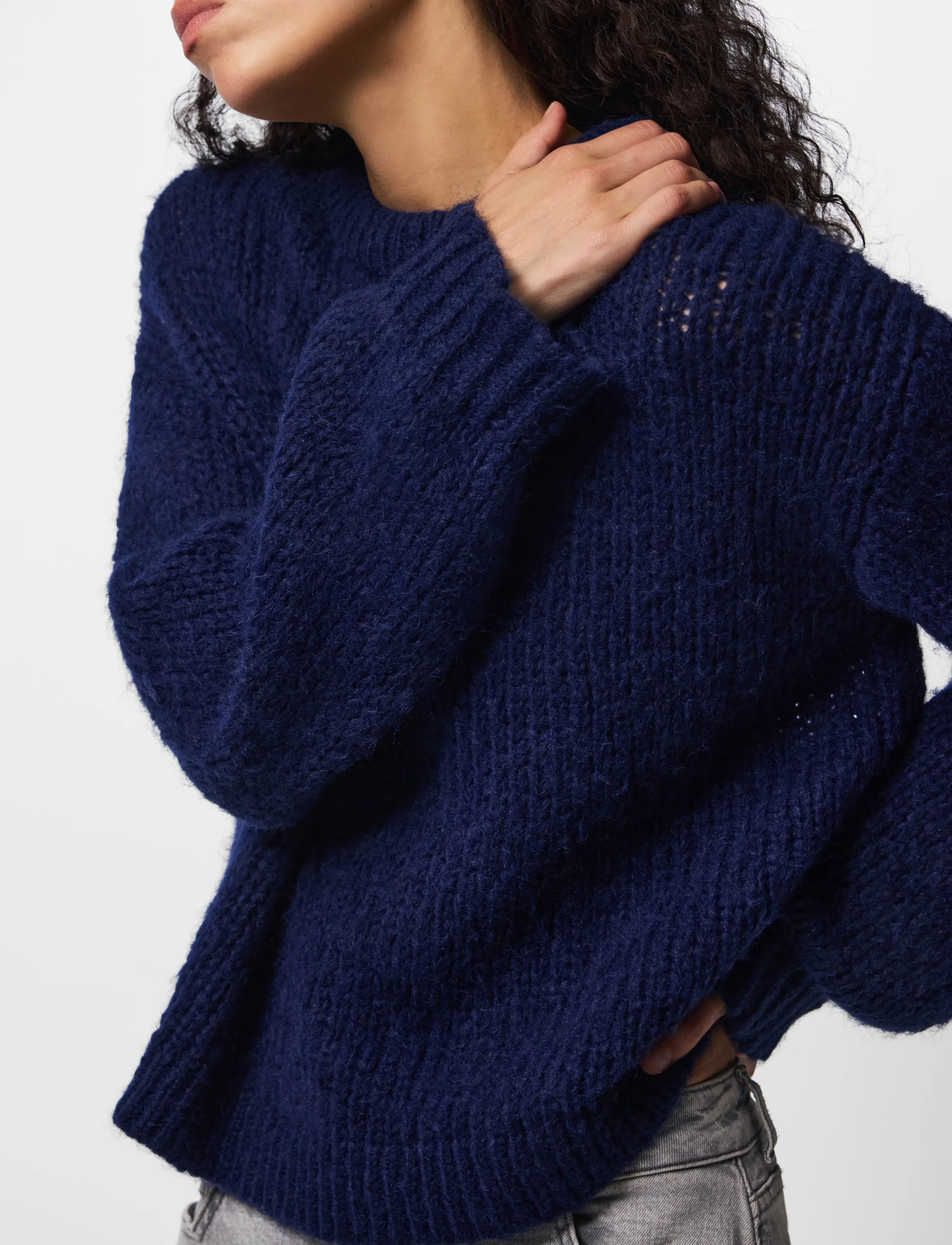 Pieces - PCDORTHEA LS CHUNKY KNIT NOOS BC - stickade tröjor - maritime blue - 5